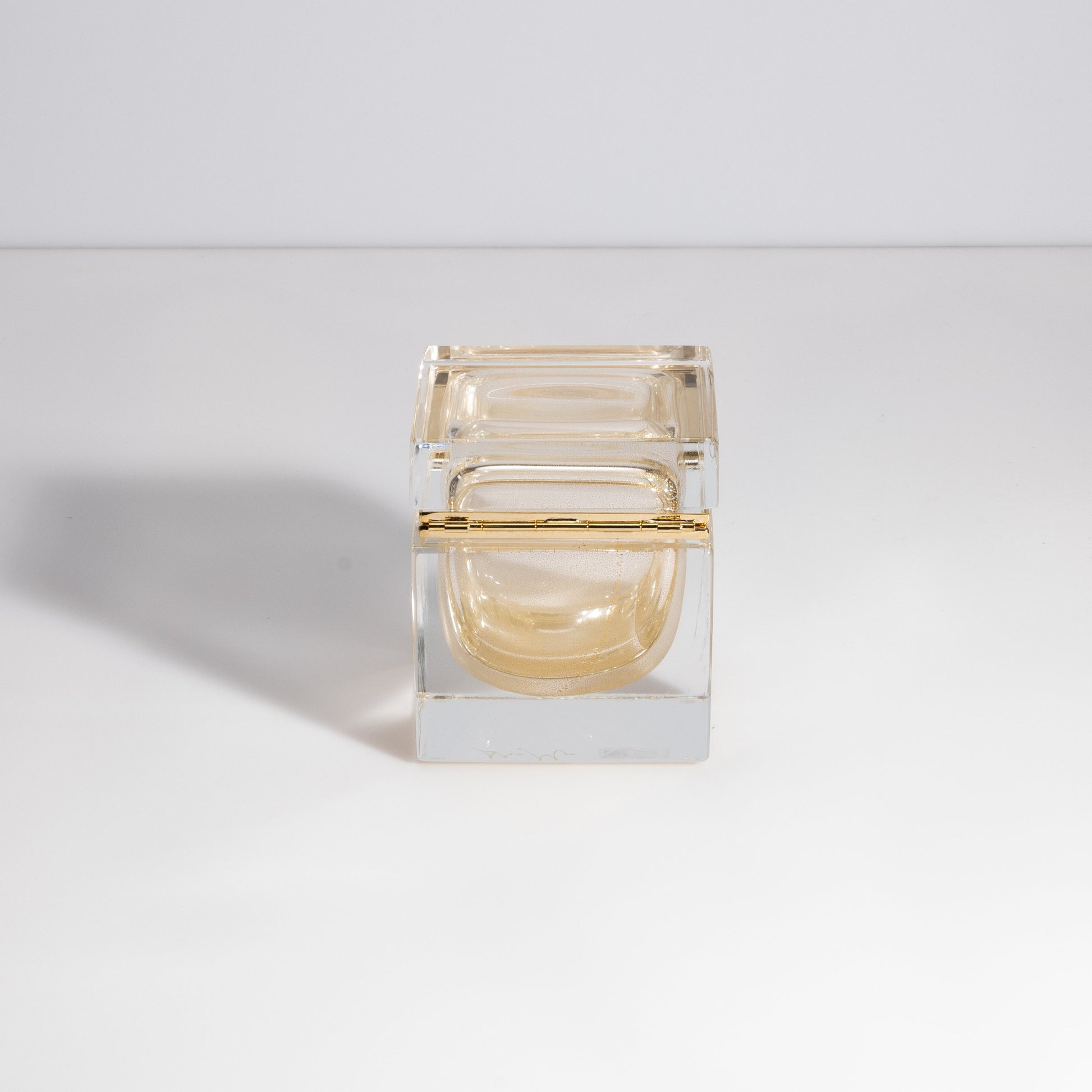 Murano Box with Brass Fittings in 24-Karat Gold Flecks
