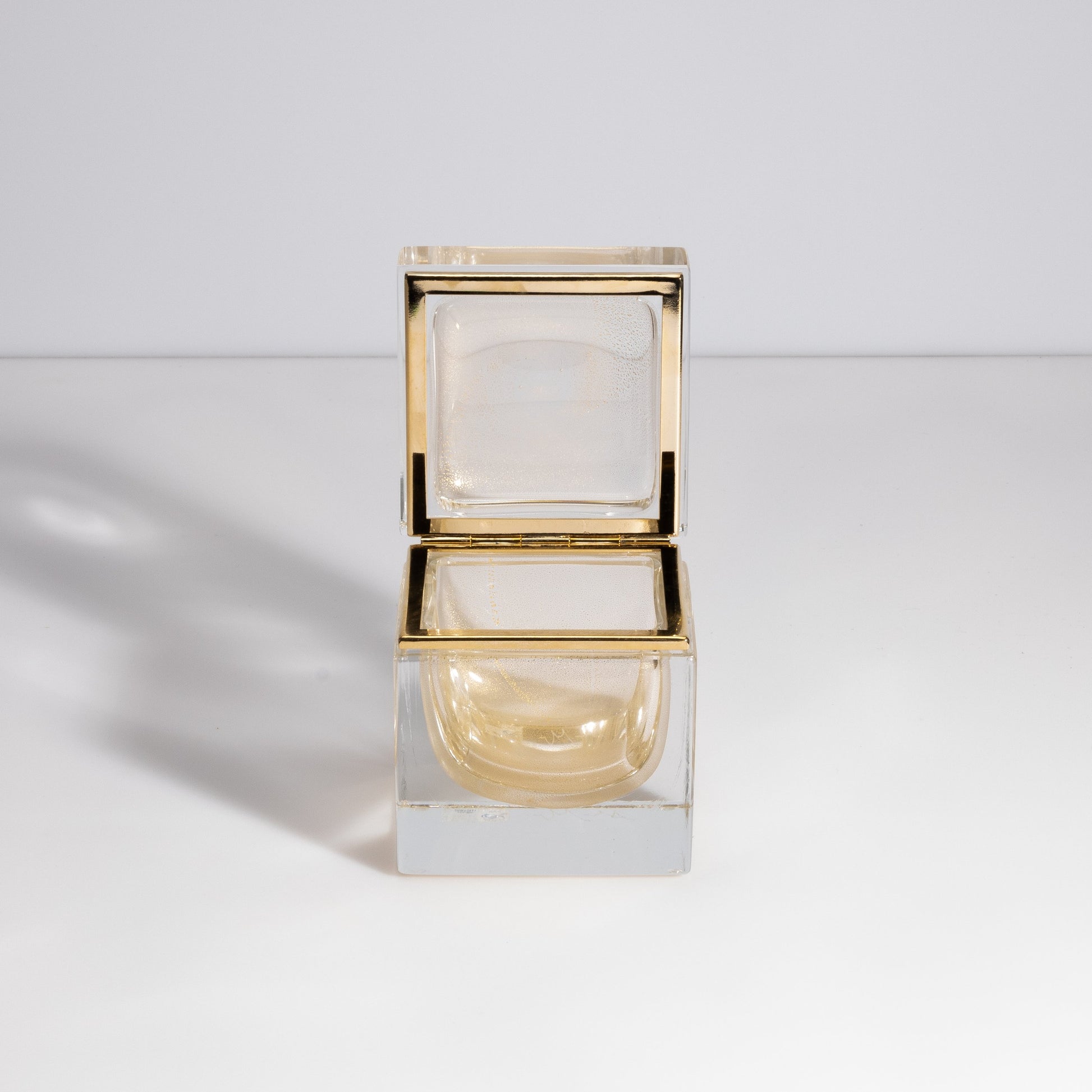 Murano Box with Brass Fittings in 24-Karat Gold Flecks