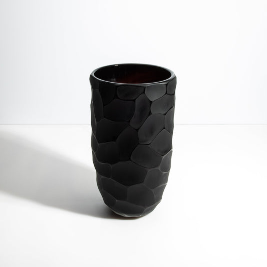 Murano Moon Vase in Black