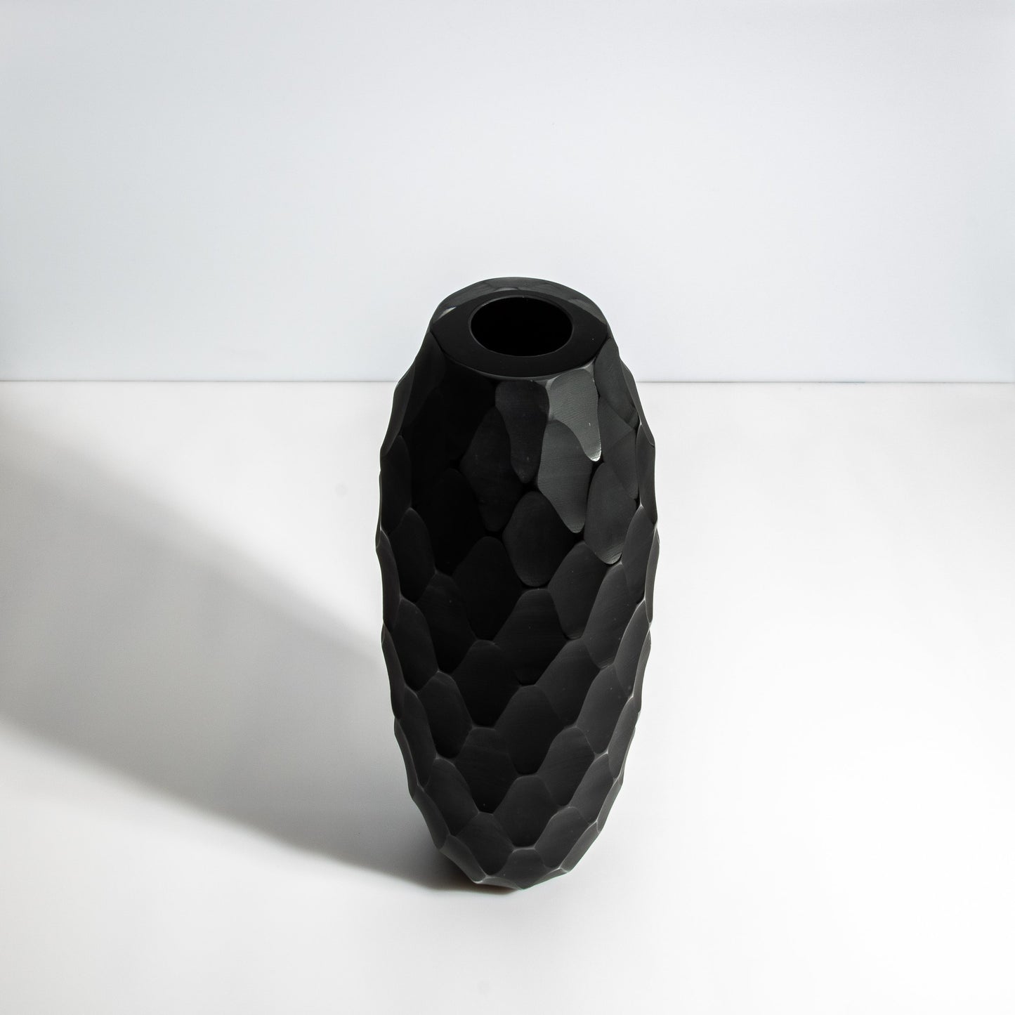 Murano Battuto Tall Vase in Black