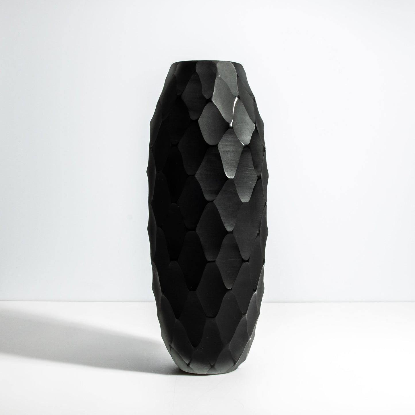 Murano Battuto Tall Vase in Black