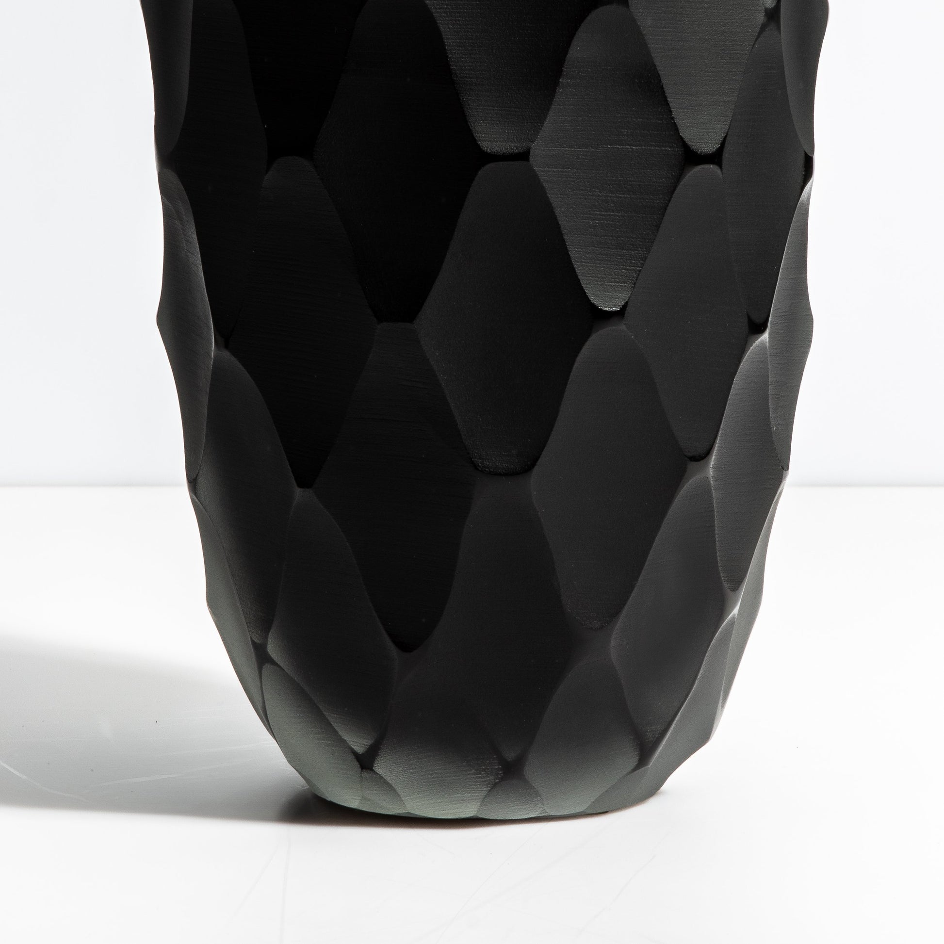 Murano Battuto Tall Vase in Black