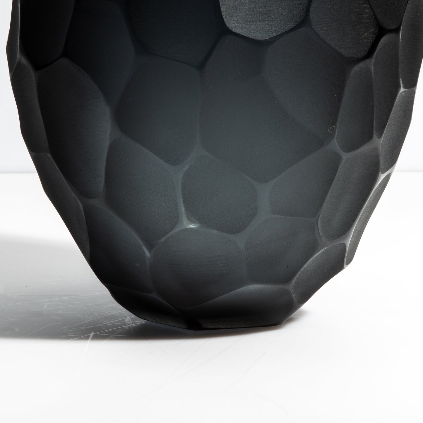 Murano Batutto Vase in Deep Grey
