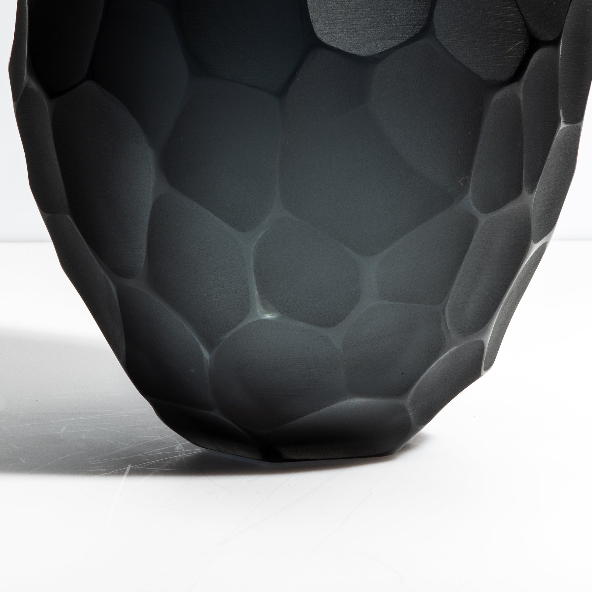 Murano Batutto Vase in Deep Grey