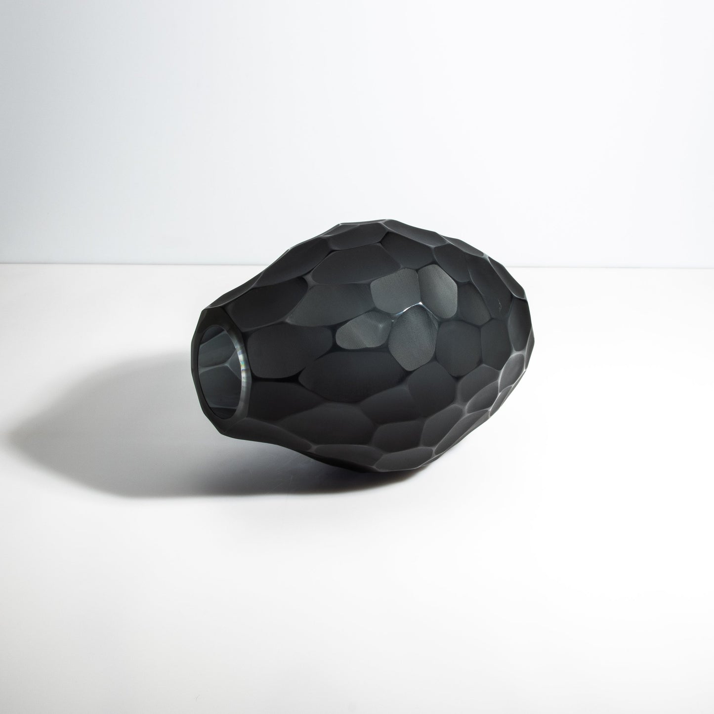 Murano Batutto Vase in Deep Grey