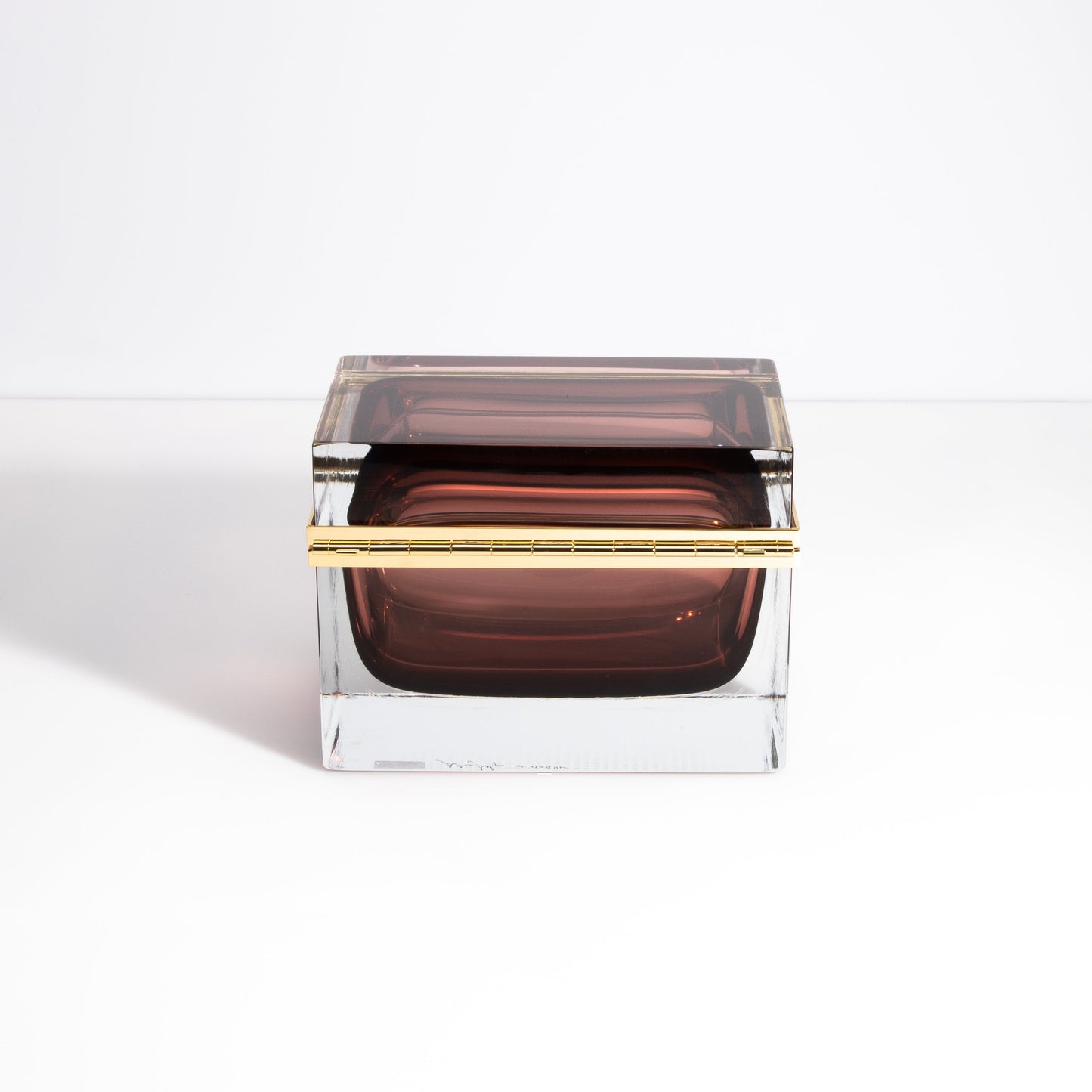 Murano Box with Brass Fittings in Amethyst