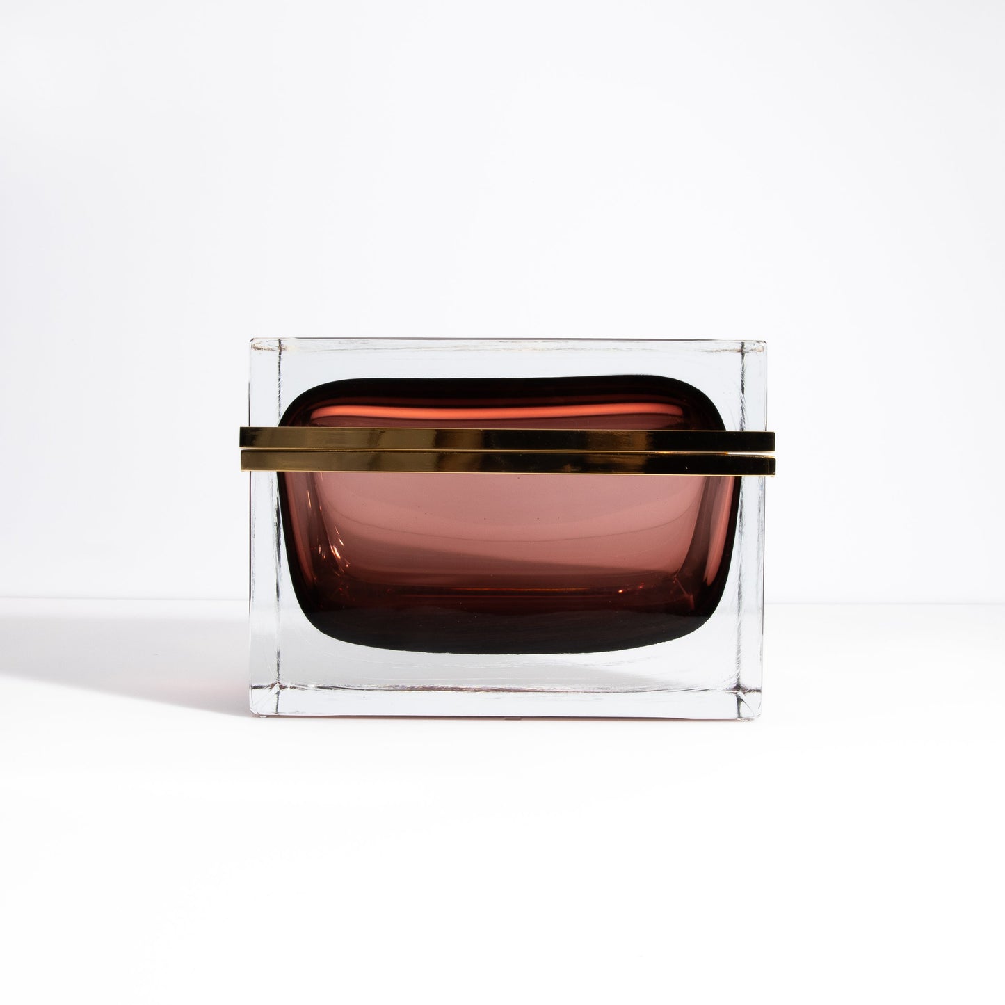 Murano Box with Brass Fittings in Amethyst