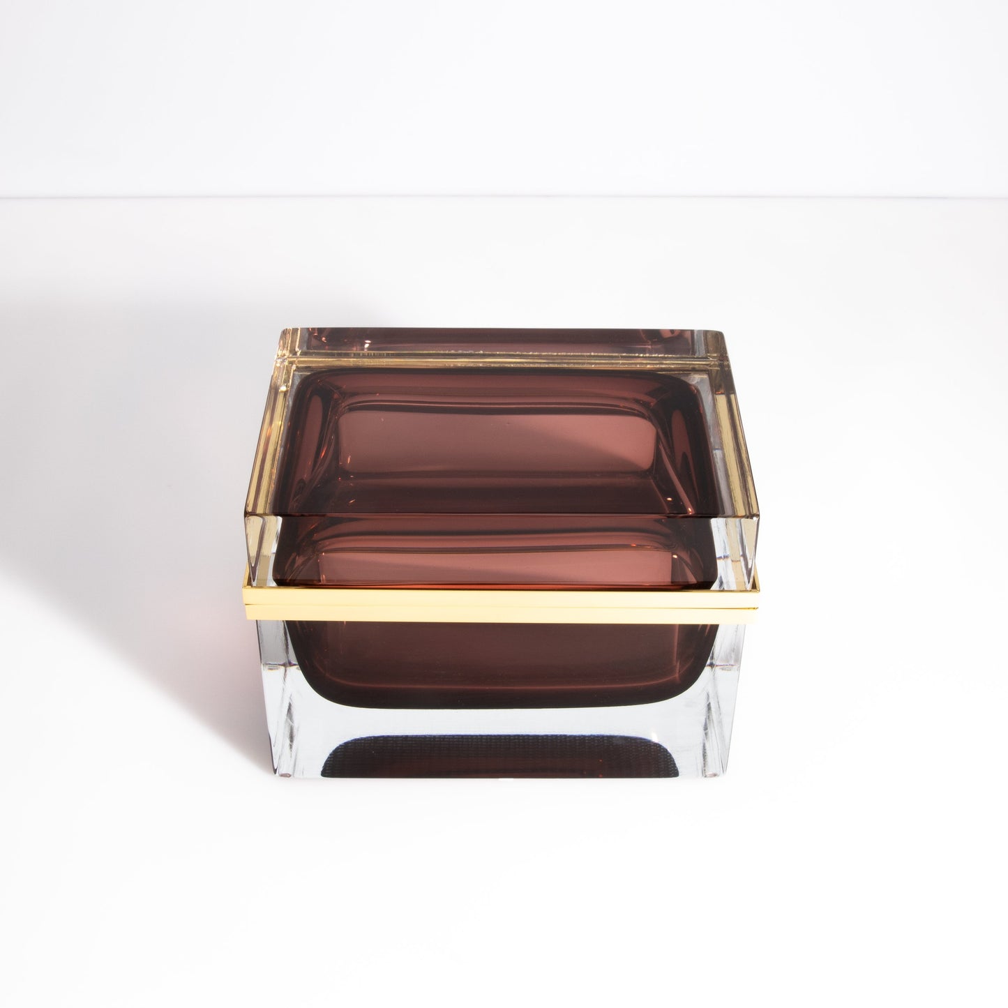 Murano Box with Brass Fittings in Amethyst
