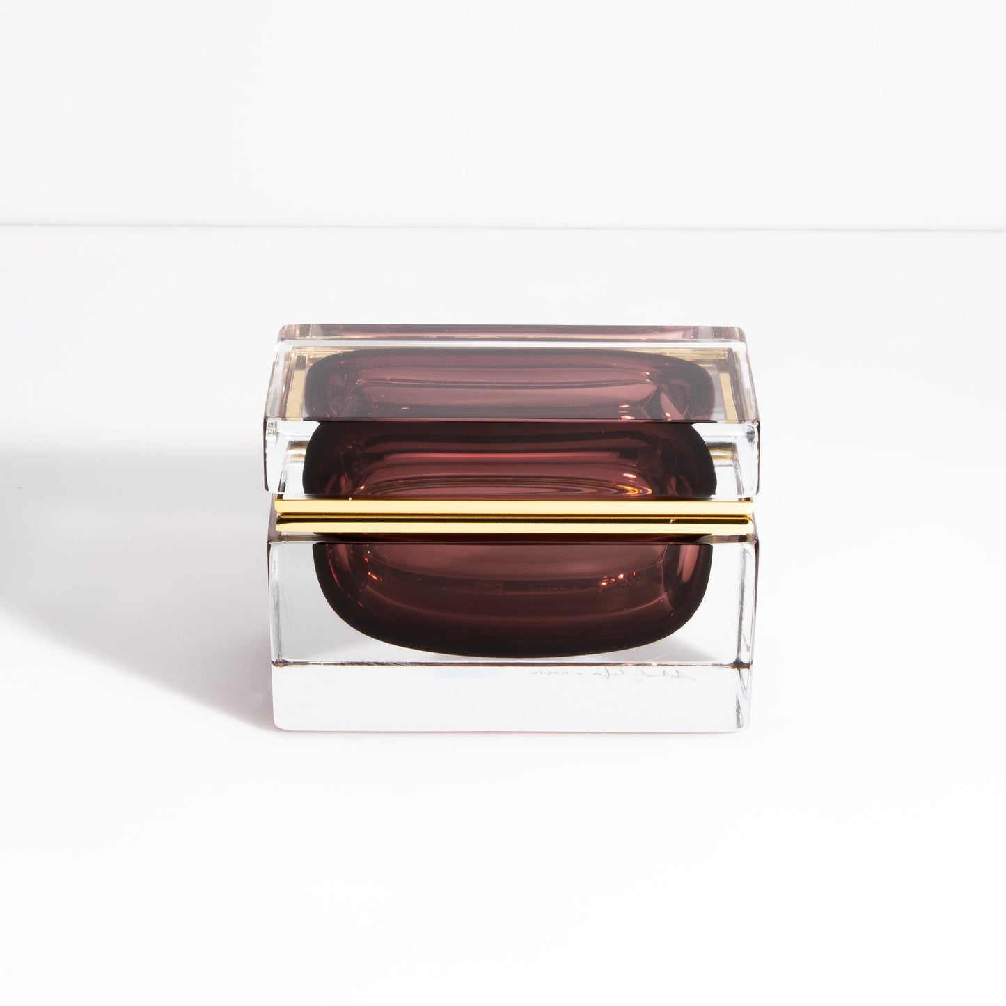 Murano Box with Brass Fittings in Amethyst