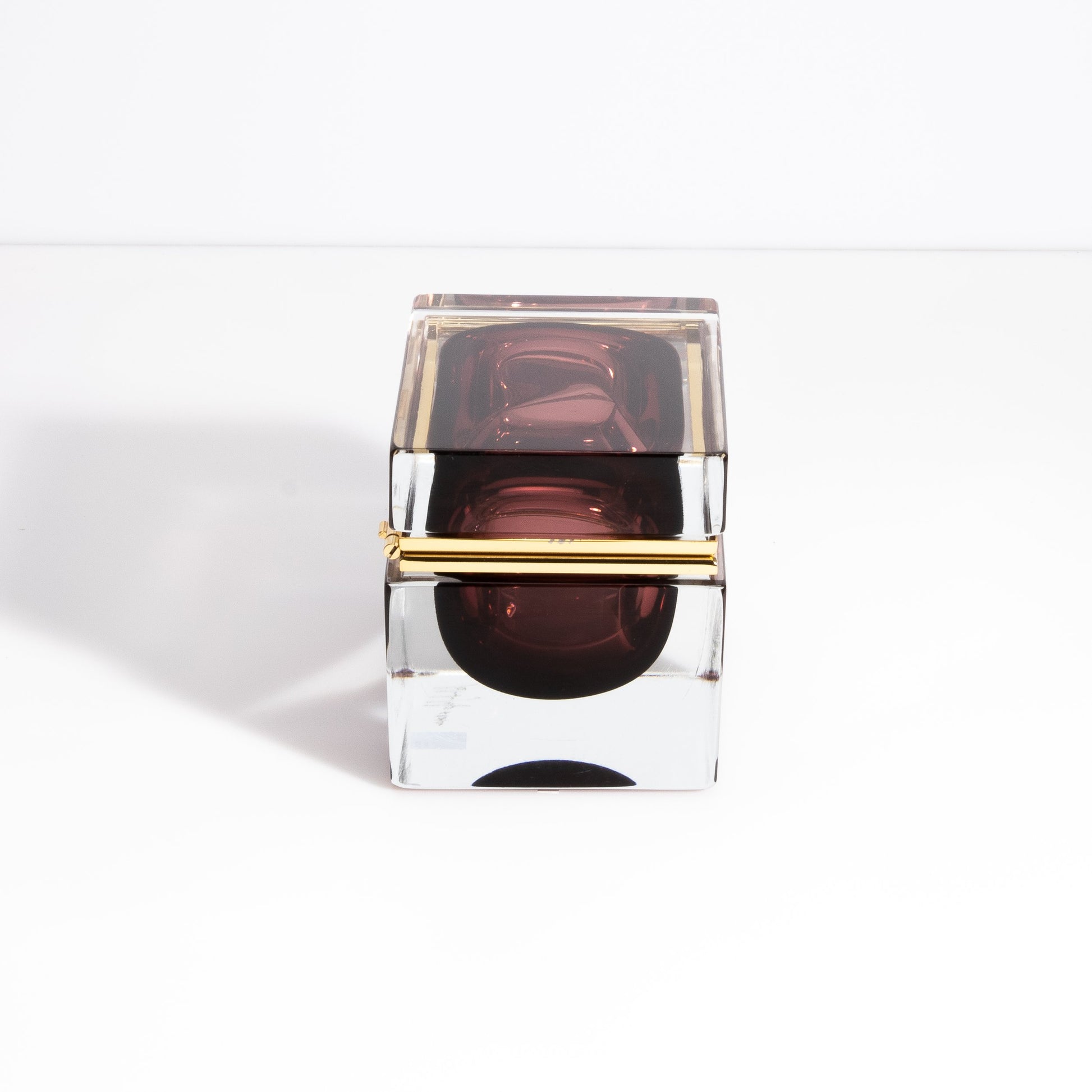 Murano Box with Brass Fittings in Amethyst