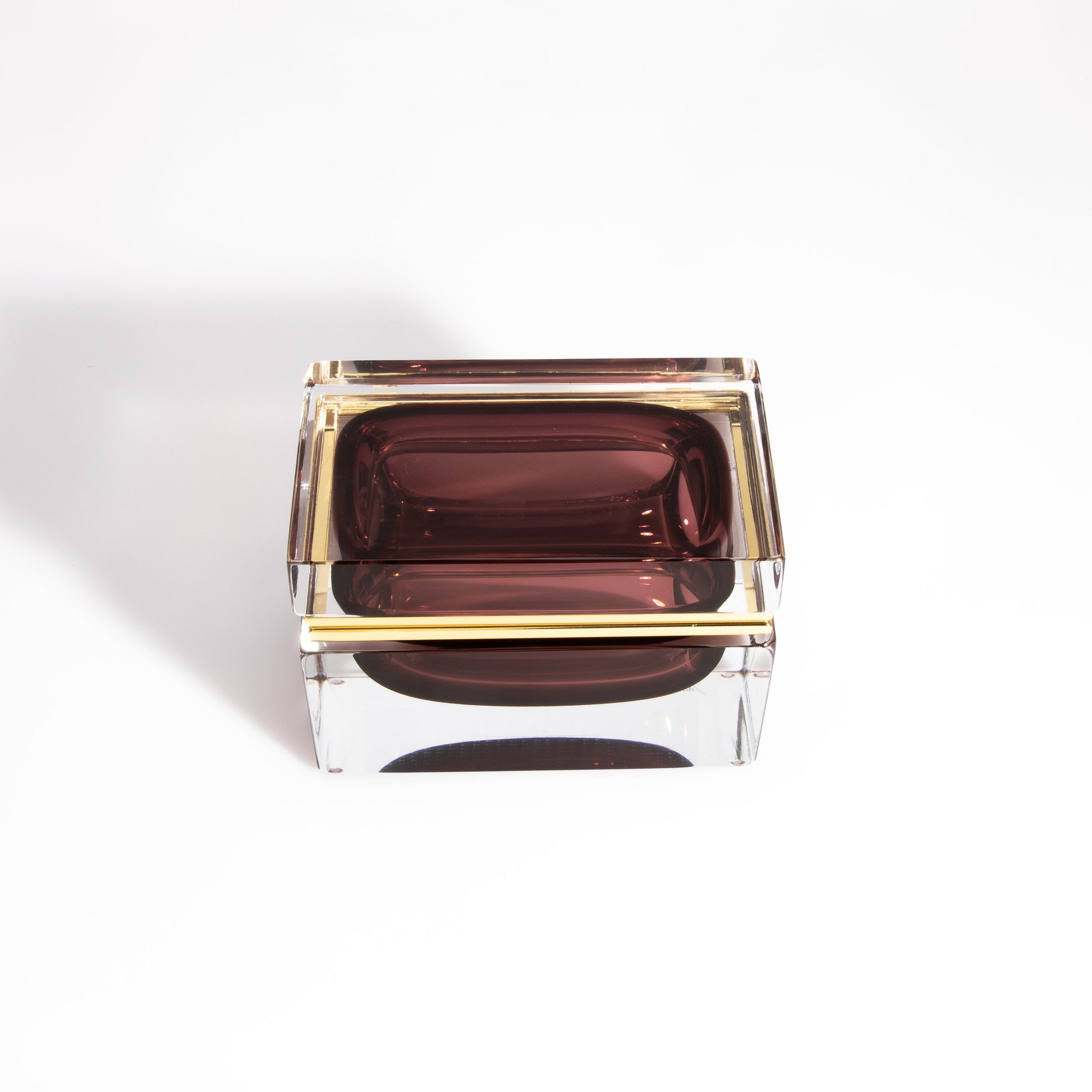 Murano Box with Brass Fittings in Amethyst