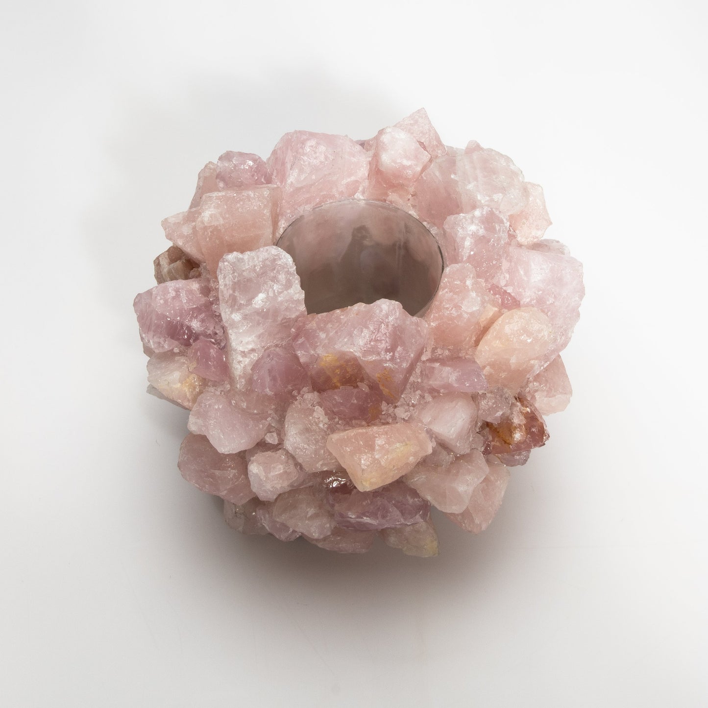 Votive Holder in Pink Quartz Large by Kathryn McCoy