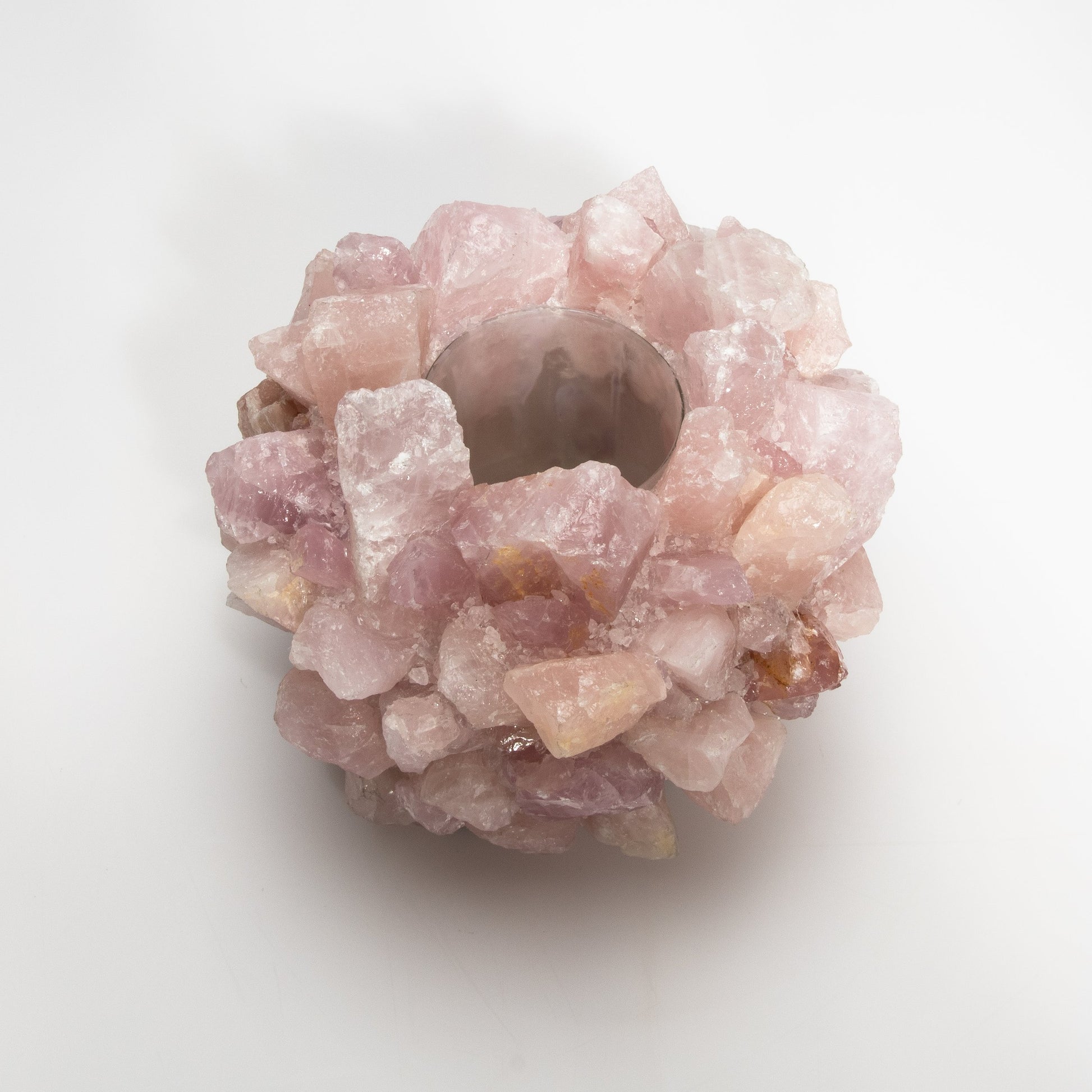 Votive Holder in Pink Quartz Large by Kathryn McCoy