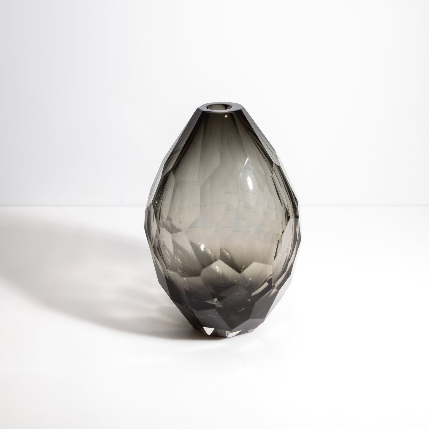 Murano Facet Vase in Smoke