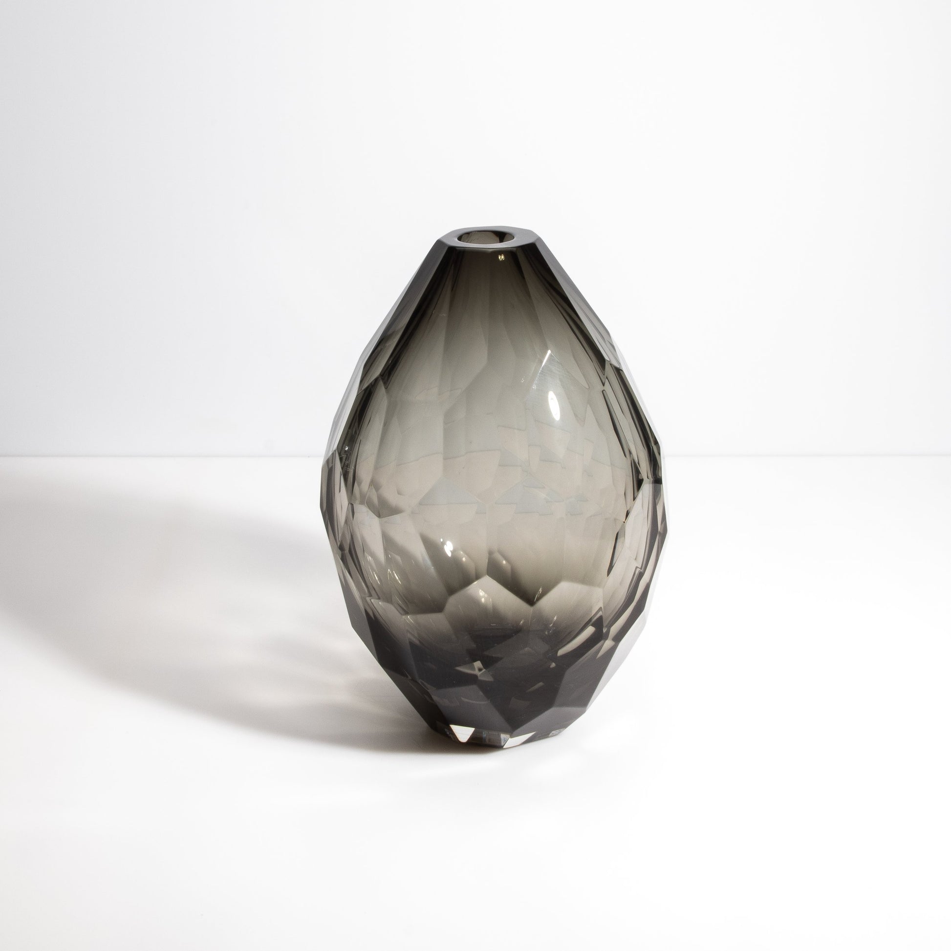 Murano Facet Vase in Smoke