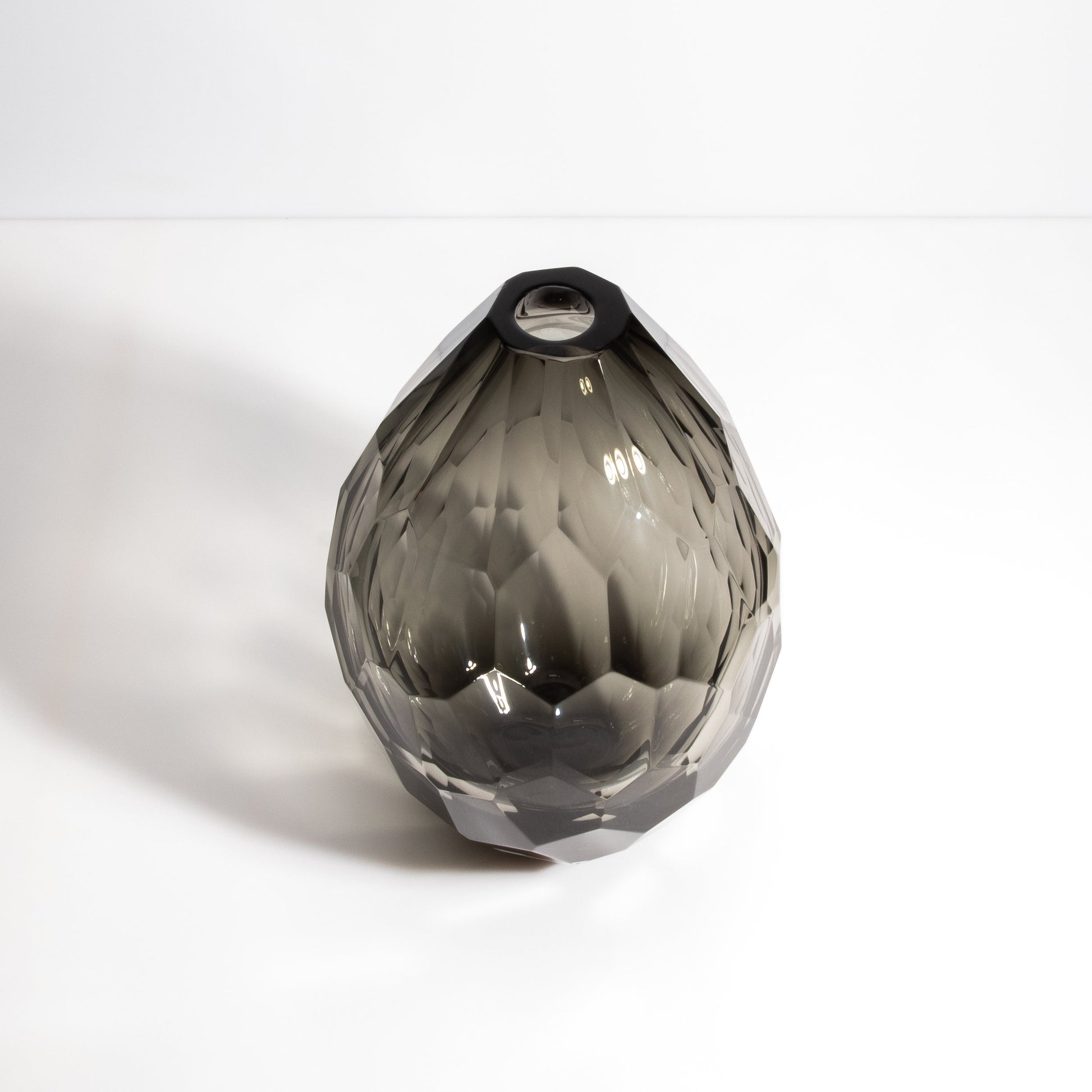 Murano Facet Vase in Smoke
