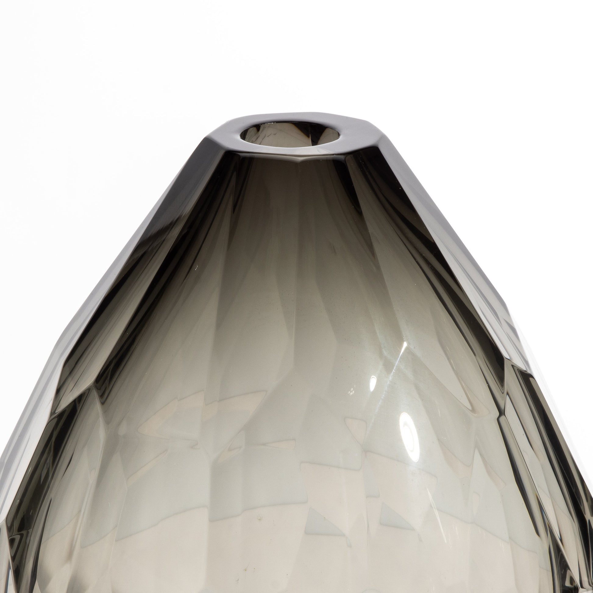Murano Facet Vase in Smoke