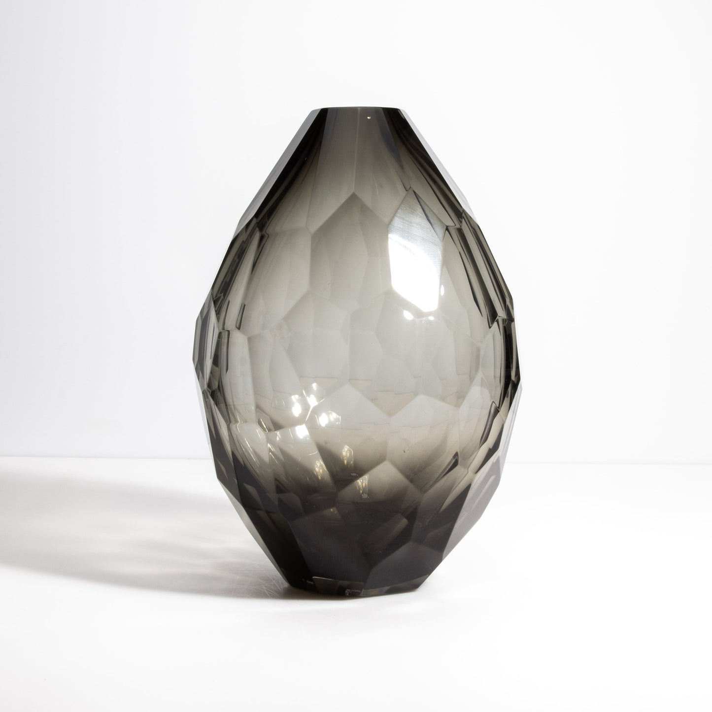 Murano Facet Vase in Smoke