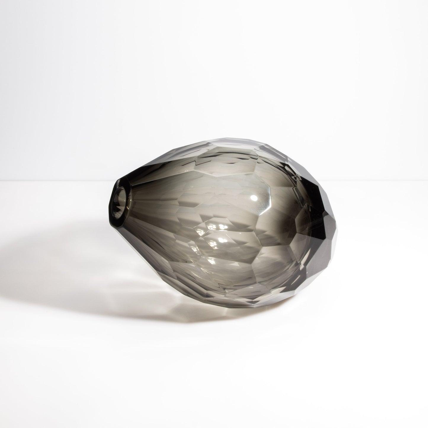 Murano Facet Vase in Smoke