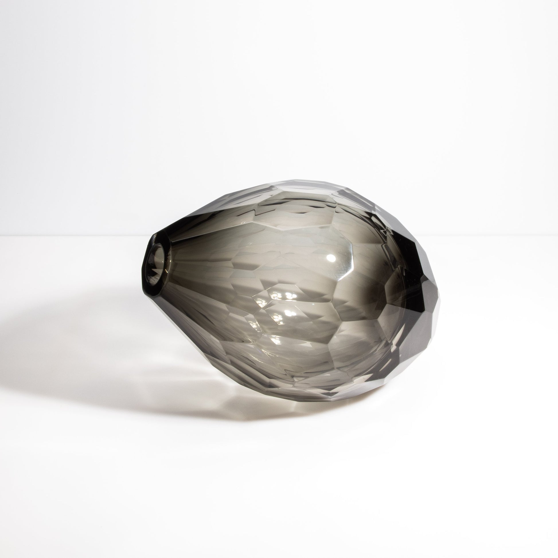 Murano Facet Vase in Smoke