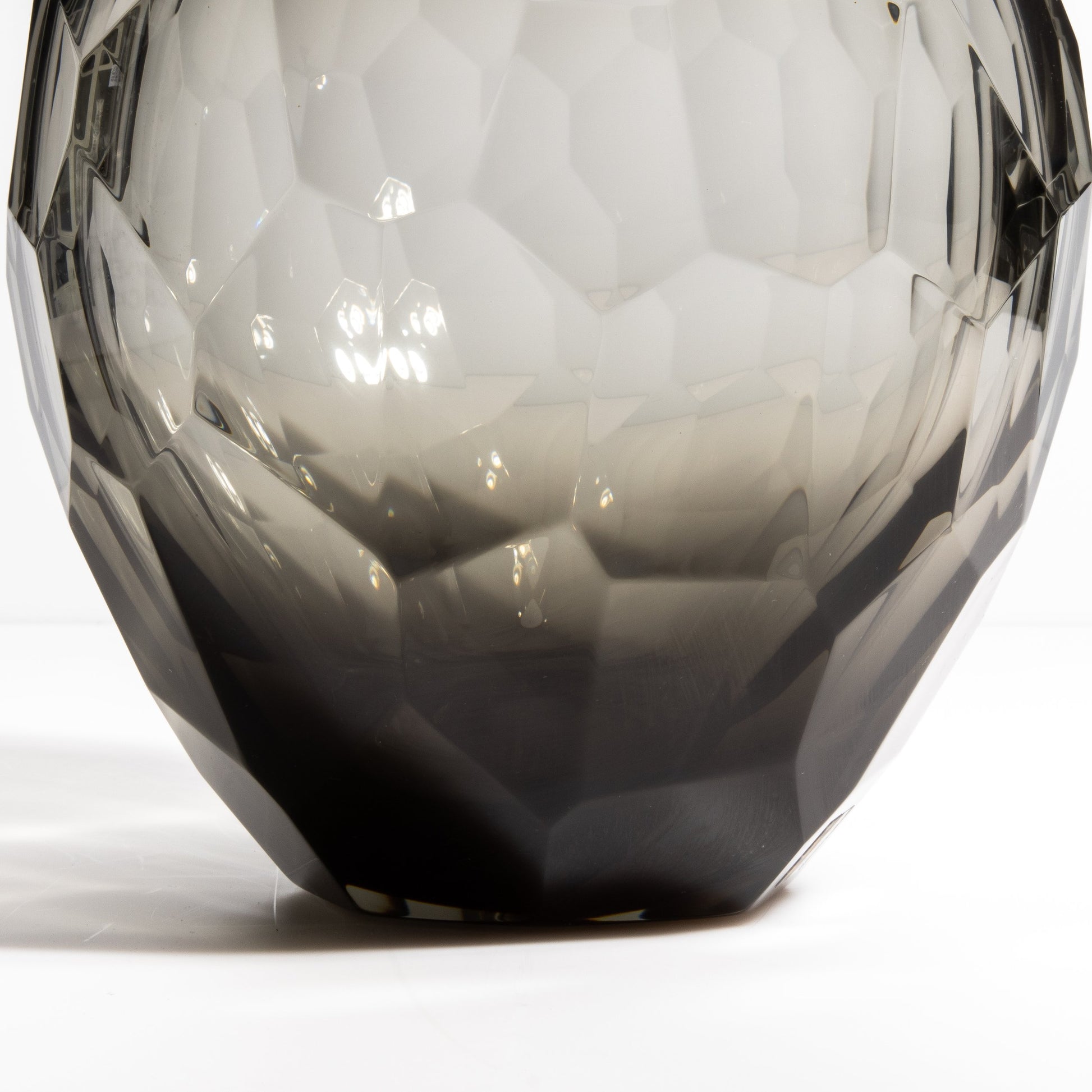 Murano Facet Vase in Smoke