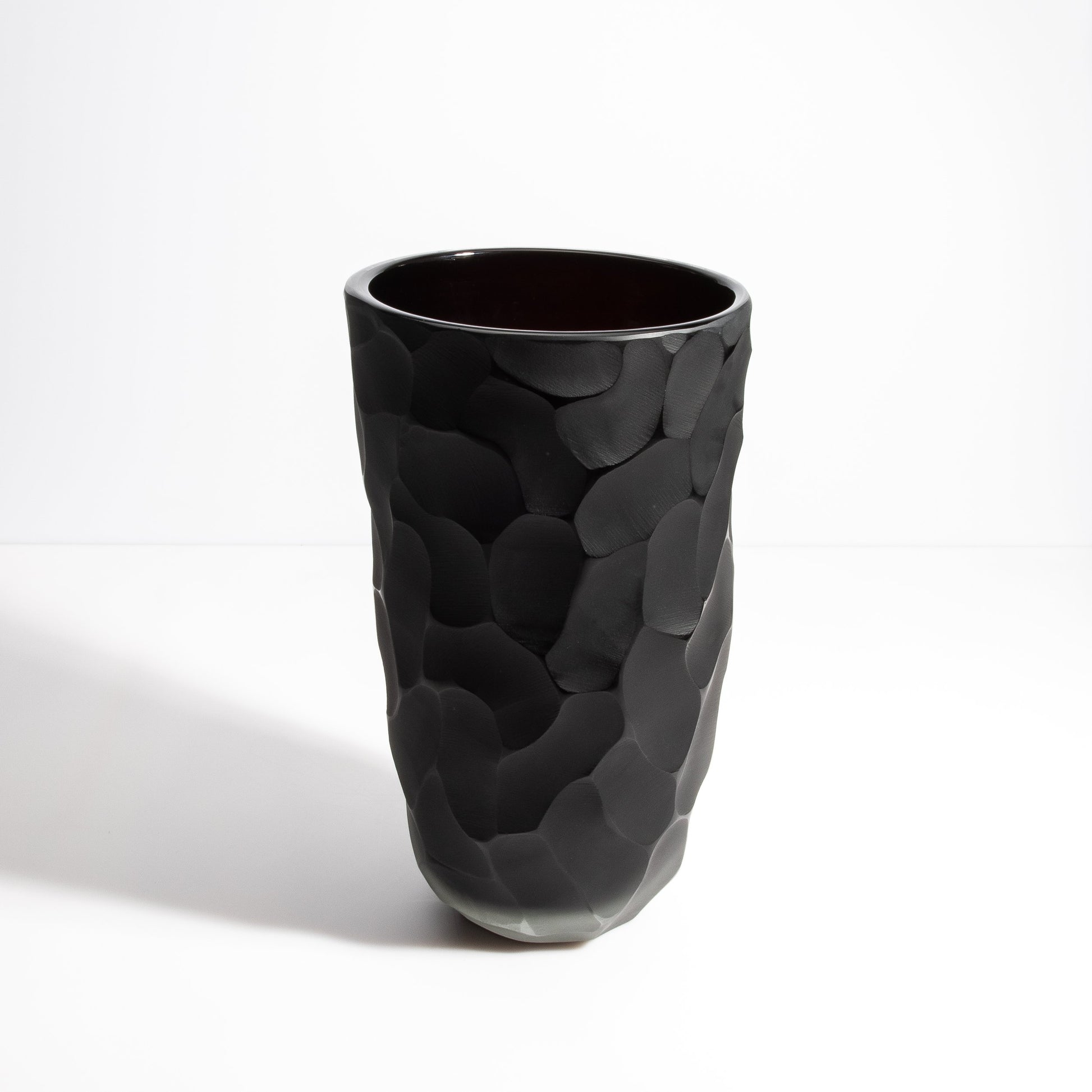 Set of 2 Murano Moon Vases in Jet Black
