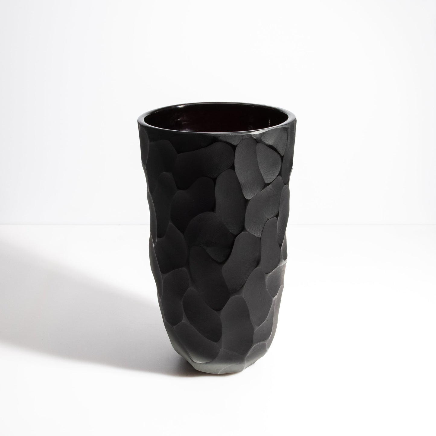 Set of 2 Murano Moon Vases in Jet Black