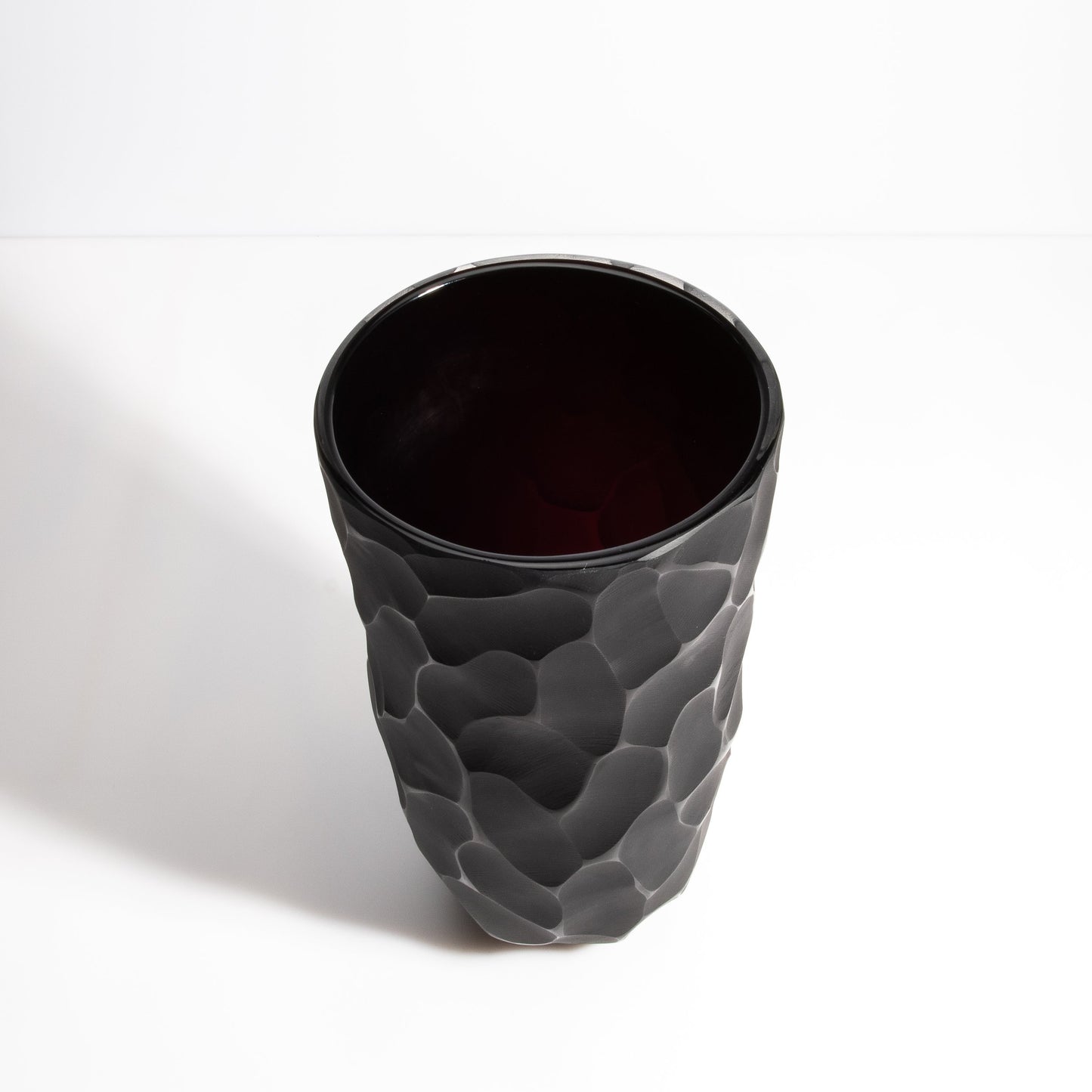 Set of 2 Murano Moon Vases in Jet Black