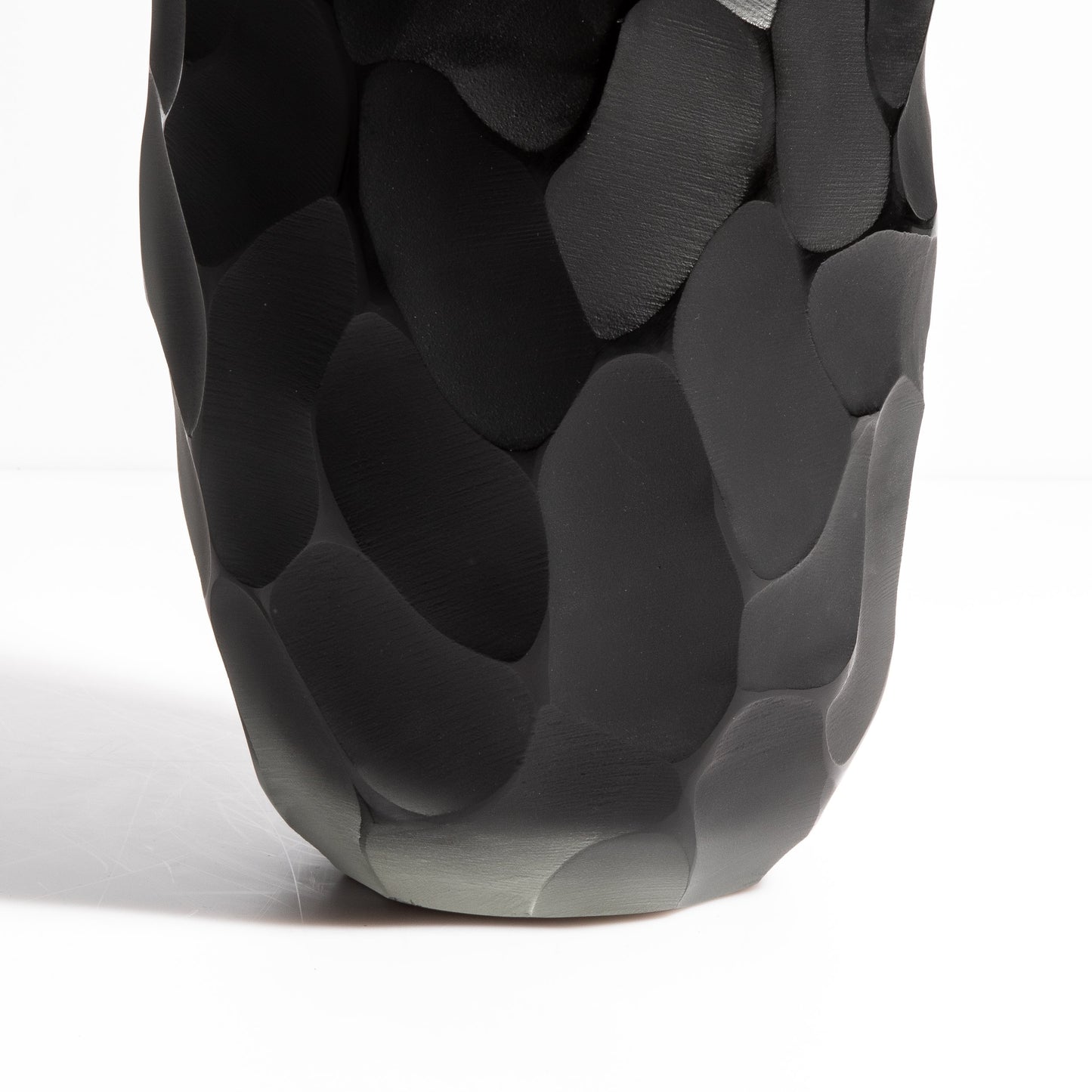 Set of 2 Murano Moon Vases in Jet Black