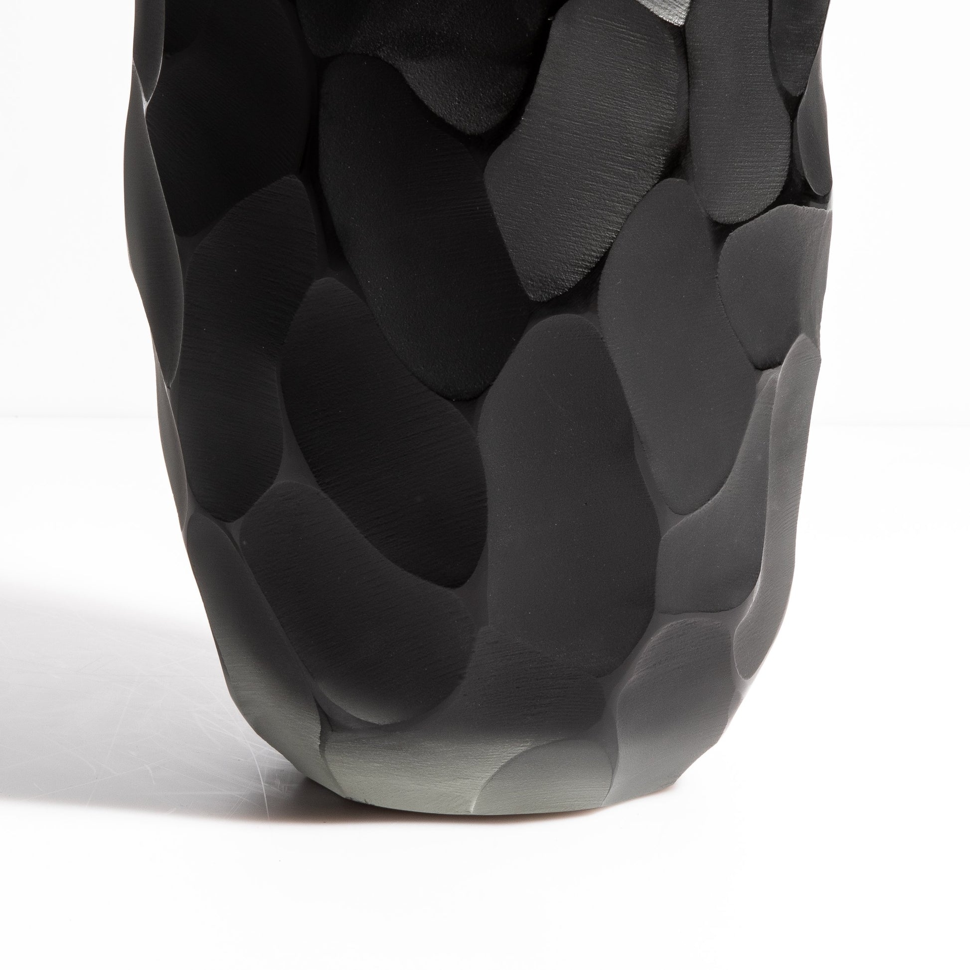 Set of 2 Murano Moon Vases in Jet Black
