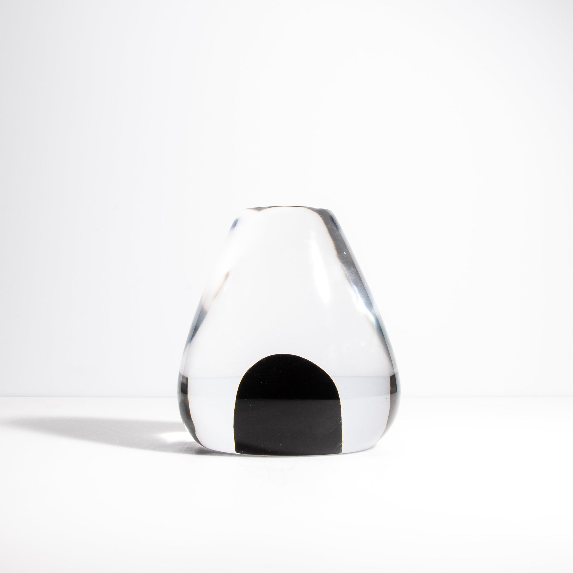 Murano Sculpture in Crystal Clear with the Black Detail