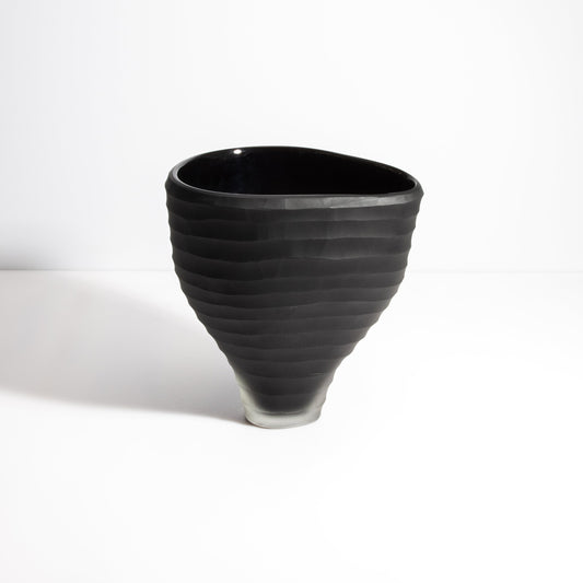 Murano Pedrera Vase in Black