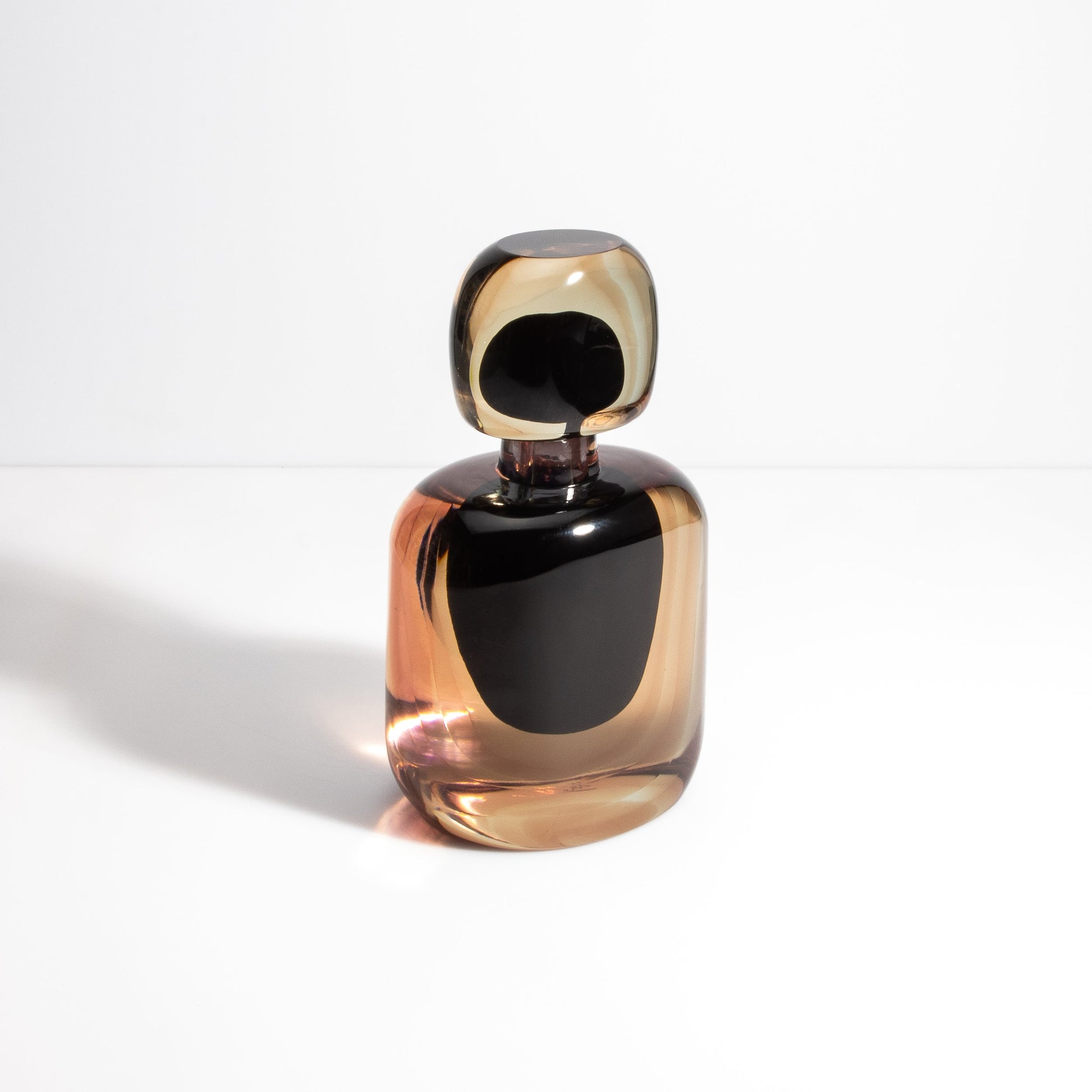 Murano Bottle in Smoky Quartz and Onyx Black