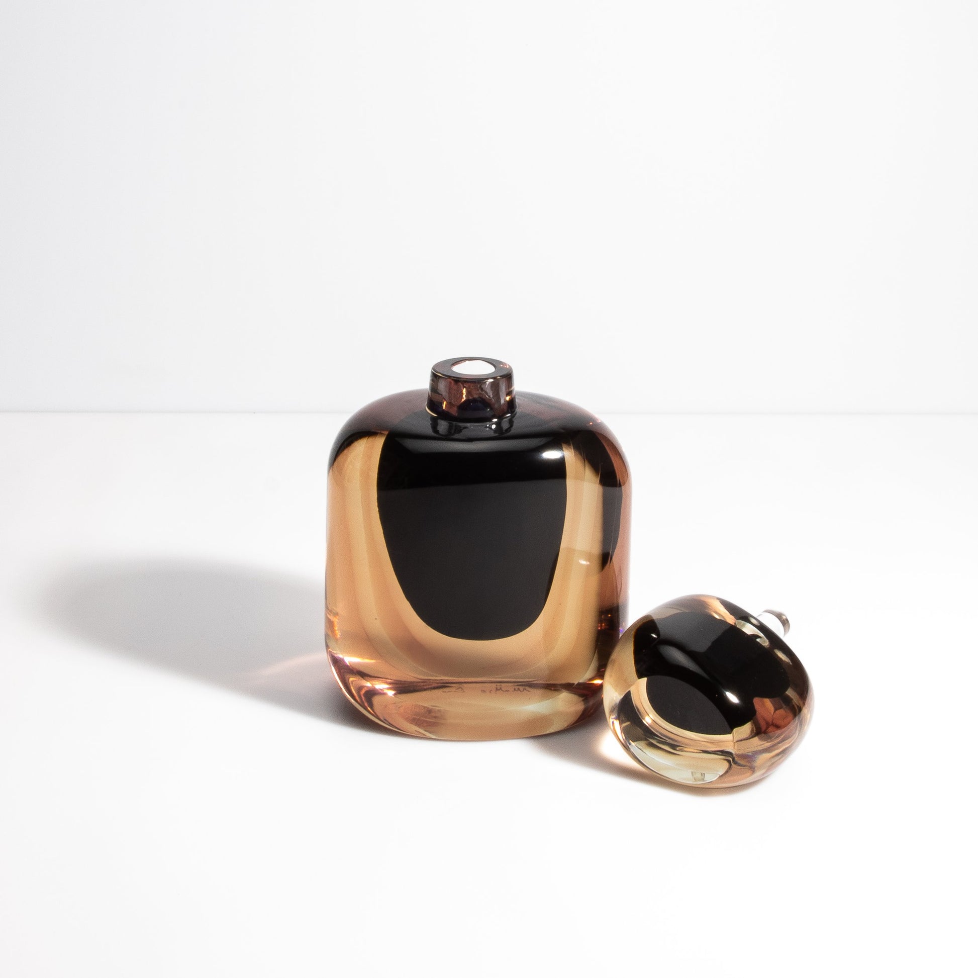 Murano Bottle in Smoky Quartz and Onyx Black