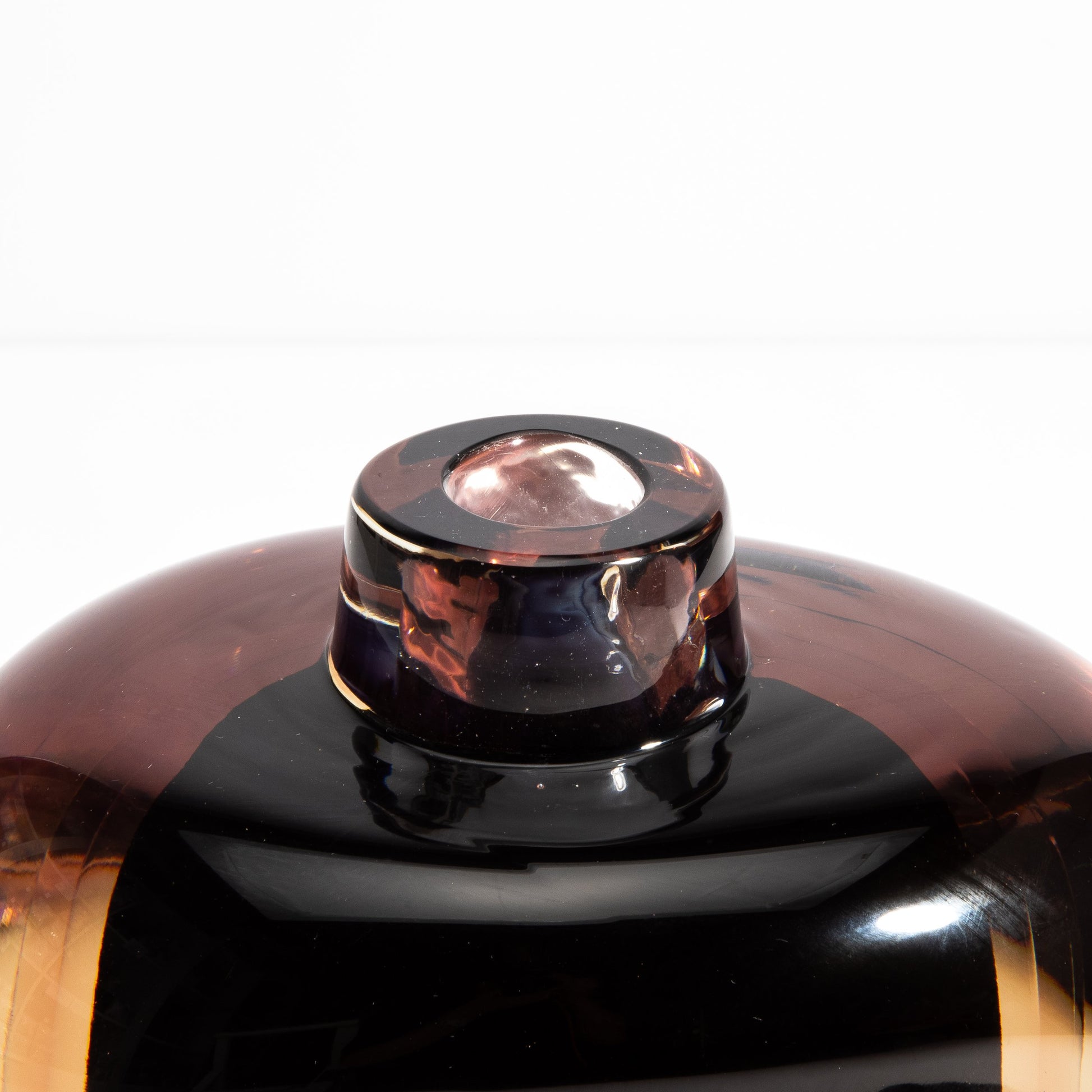 Murano Bottle in Smoky Quartz and Onyx Black