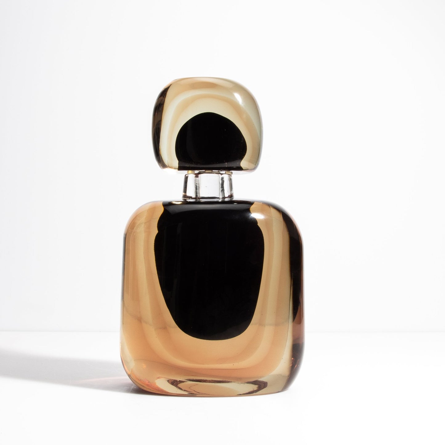 Murano Bottle in Smoky Quartz and Onyx Black