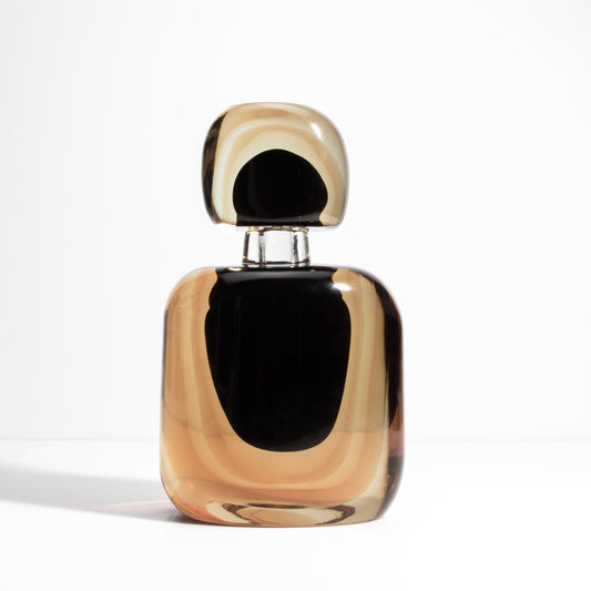 Murano Bottle in Smoky Quartz and Onyx Black