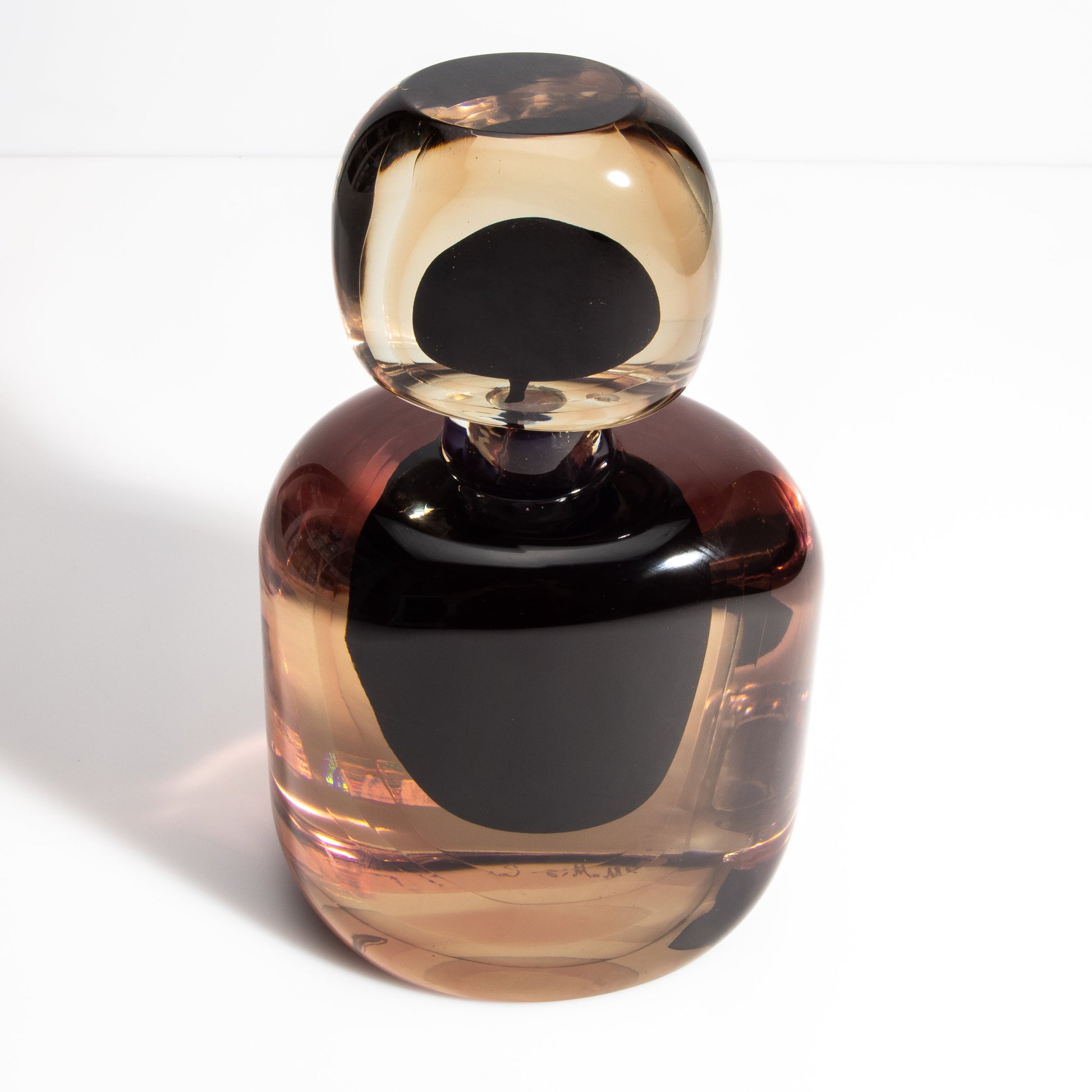 Murano Bottle in Smoky Quartz and Onyx Black