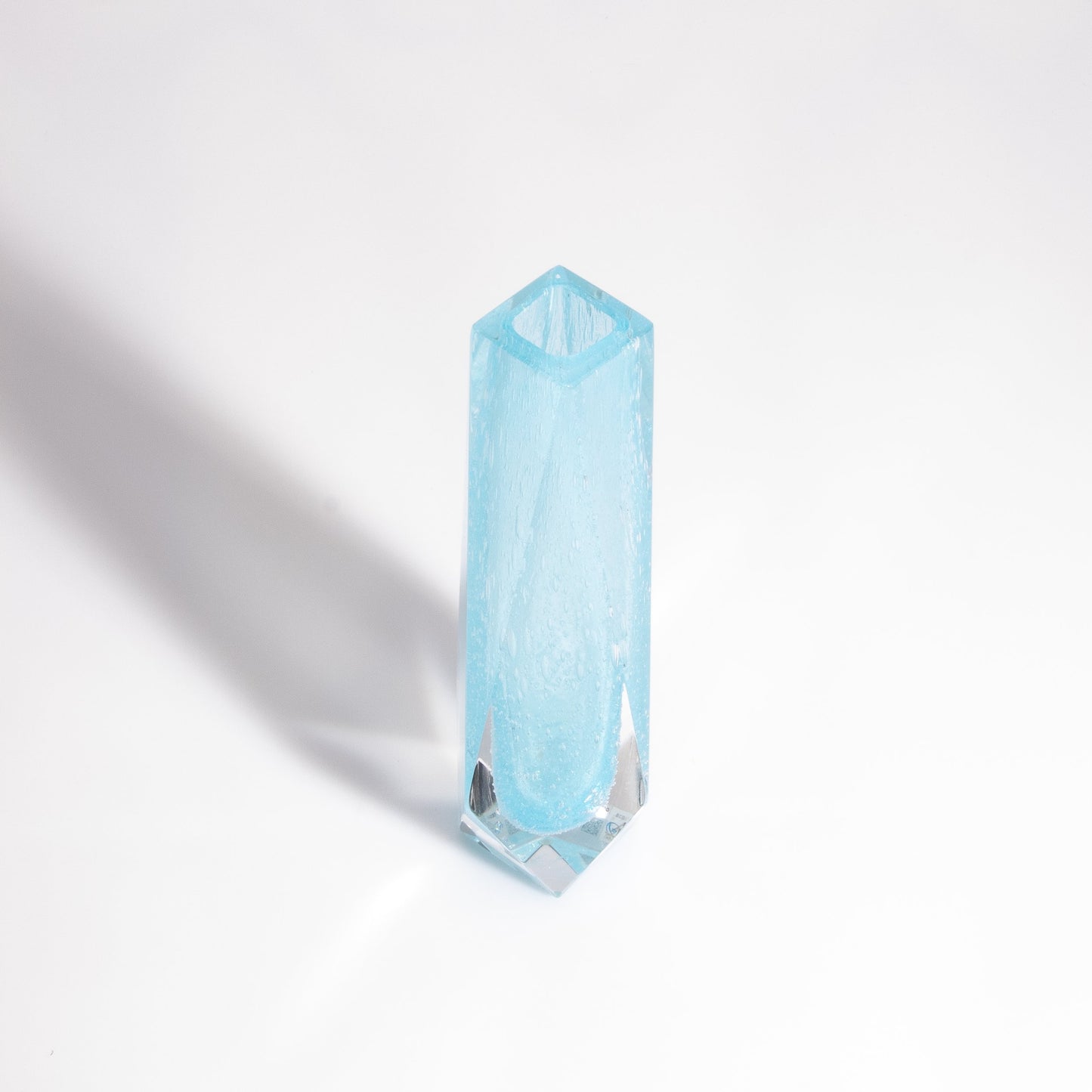 Murano Goccia Vase with Bubbles in Light Lagoon Blue