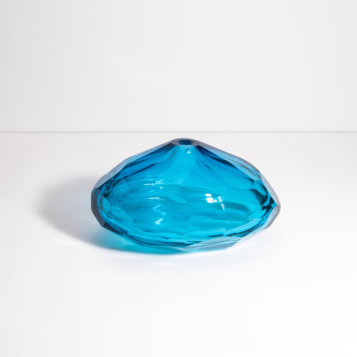 Murano Diamond Vase in Aqua Blue