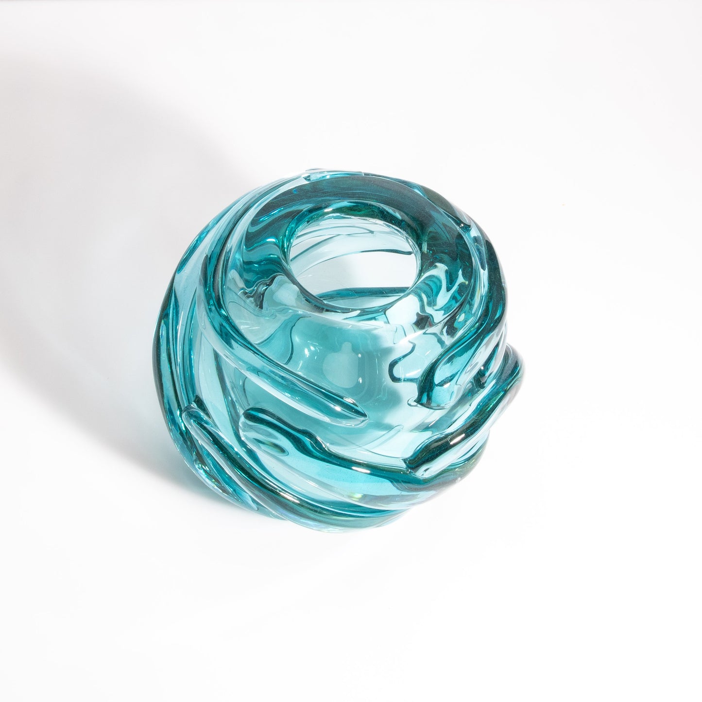 Murano Gomitolo Vase in Aqua Blue