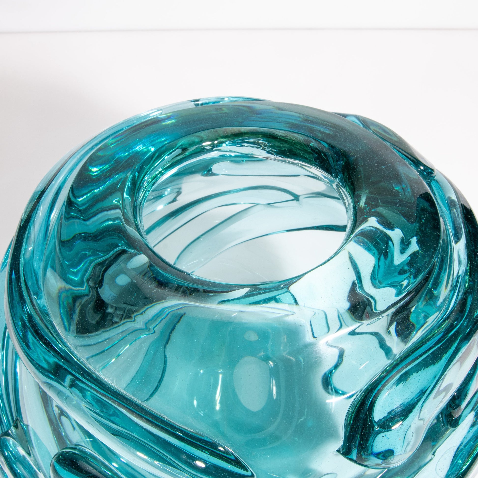 Murano Gomitolo Vase in Aqua Blue