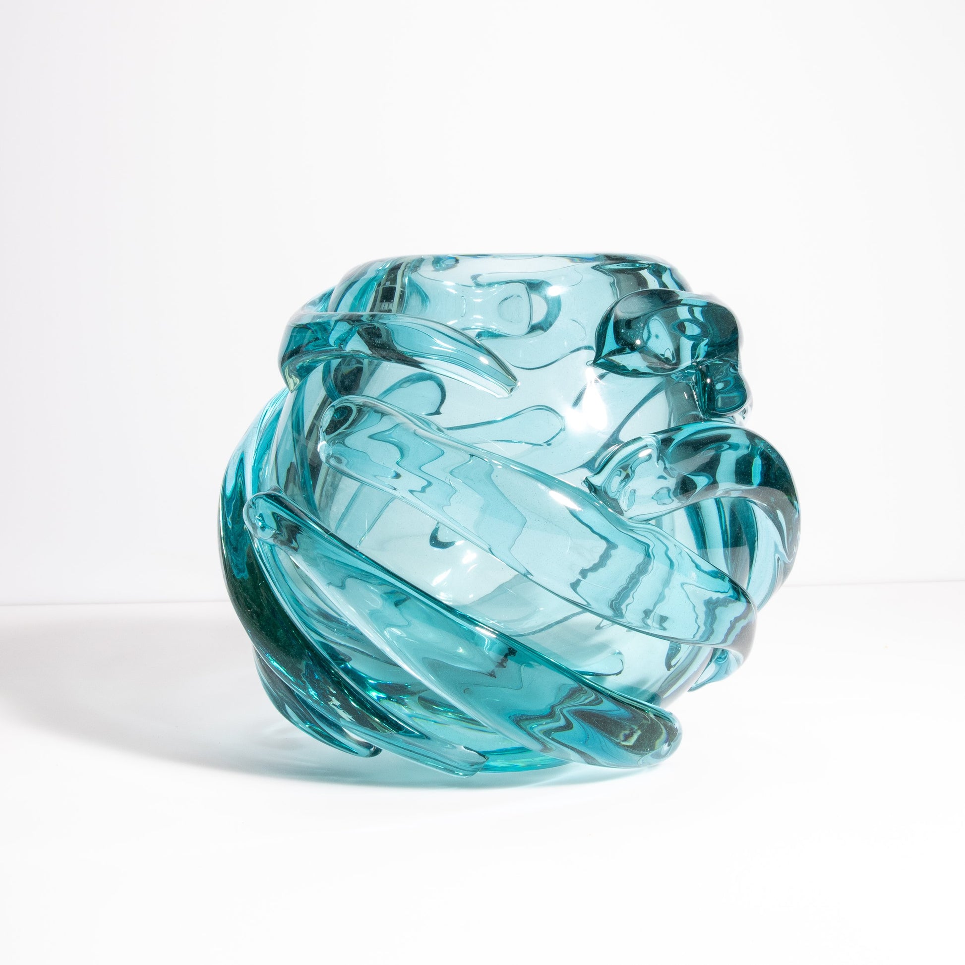Murano Gomitolo Vase in Aqua Blue