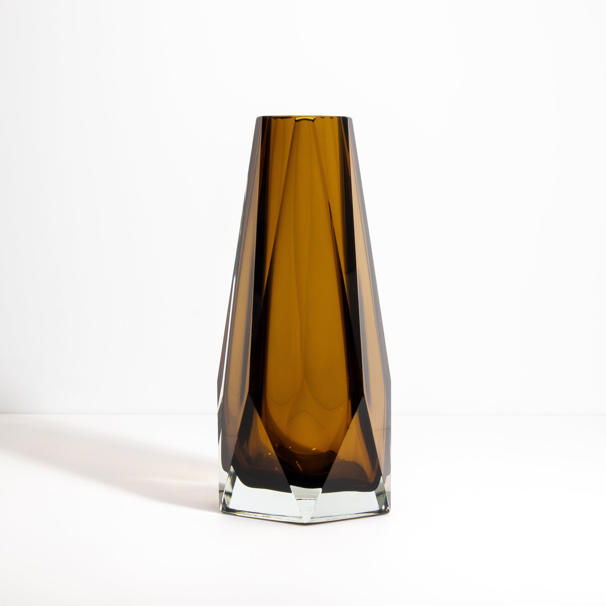 Murano Goccia Vase with Wide Bottom in Tobacco