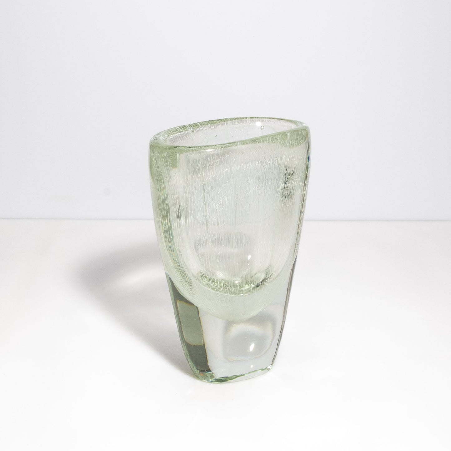 Murano Vase with Micro Threads in Clear