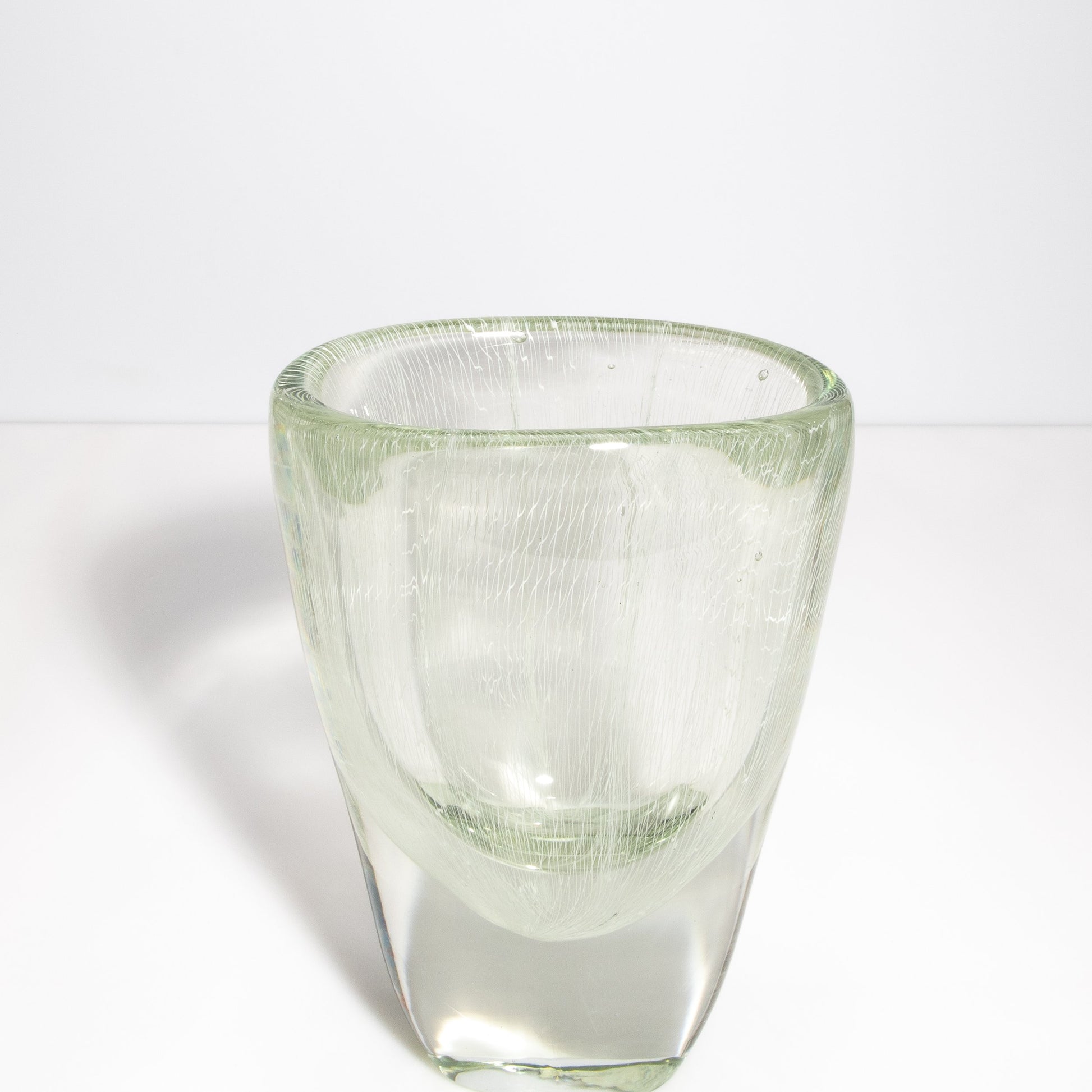 Murano Vase with Micro Threads in Clear