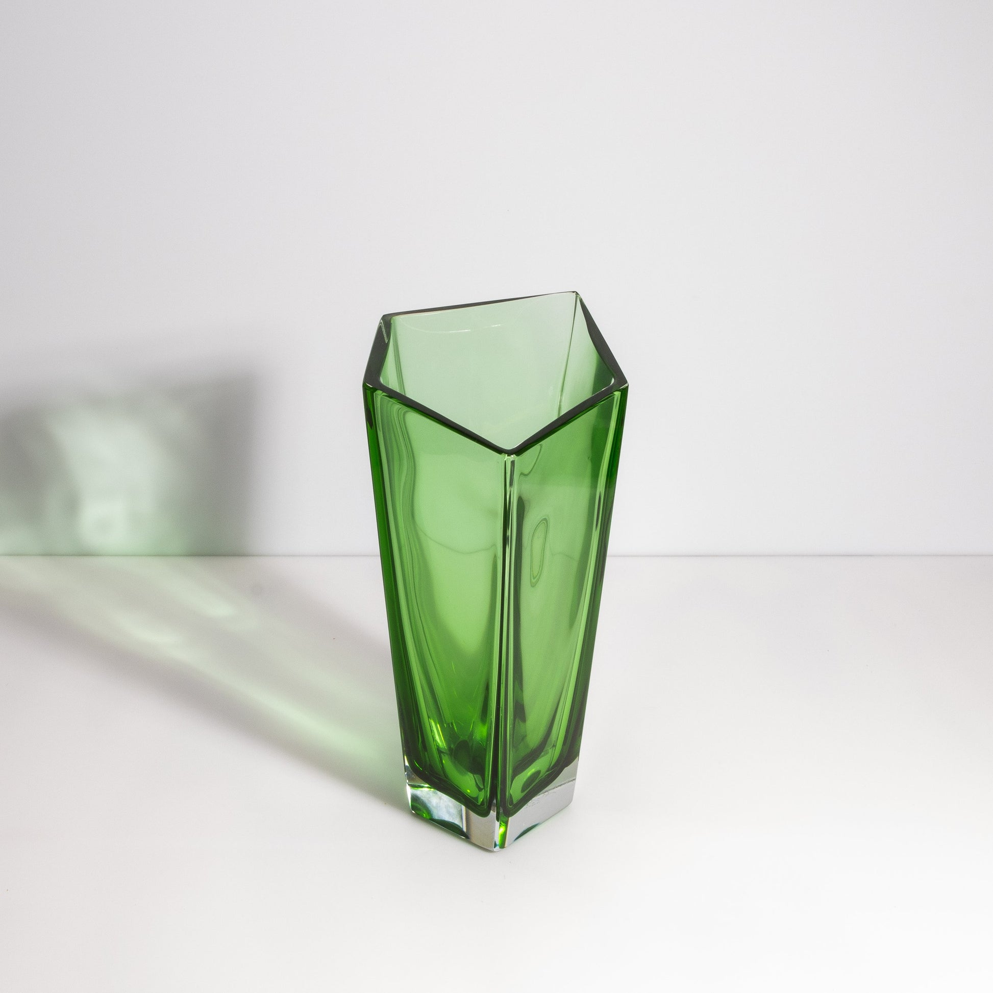 Murano Penta Vase in Emerald Green