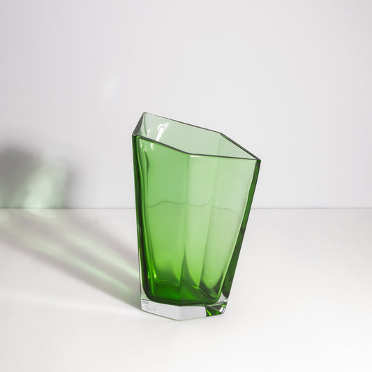 Murano Penta Vase in Emerald Green