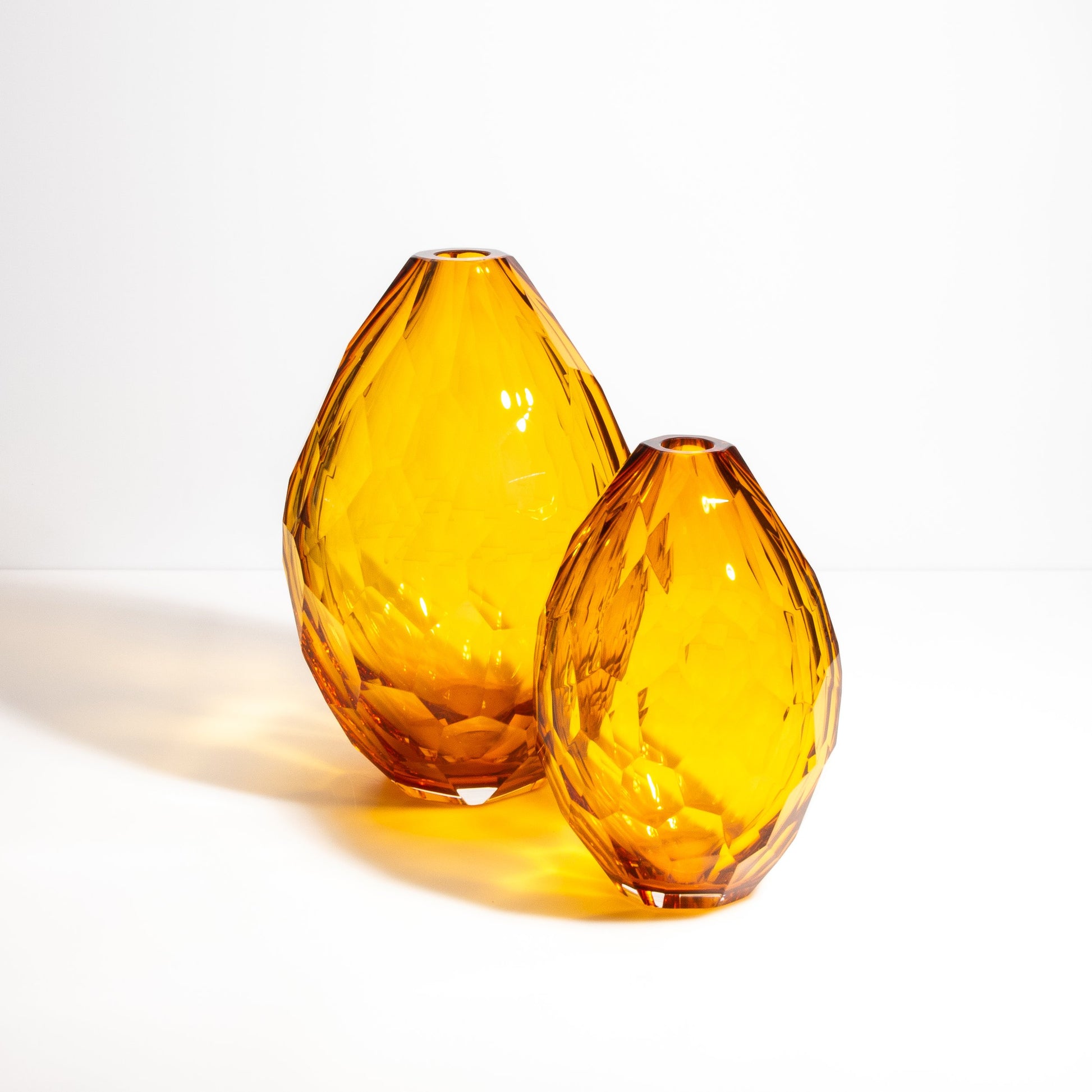 Murano Facet Vase in Amber