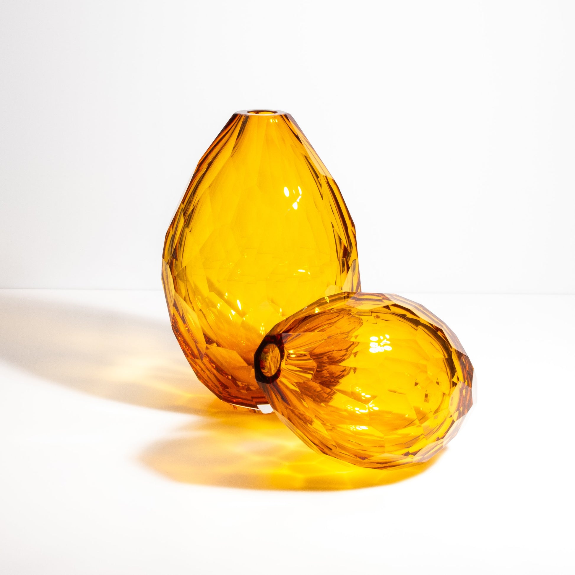 Murano Facet Vase in Amber